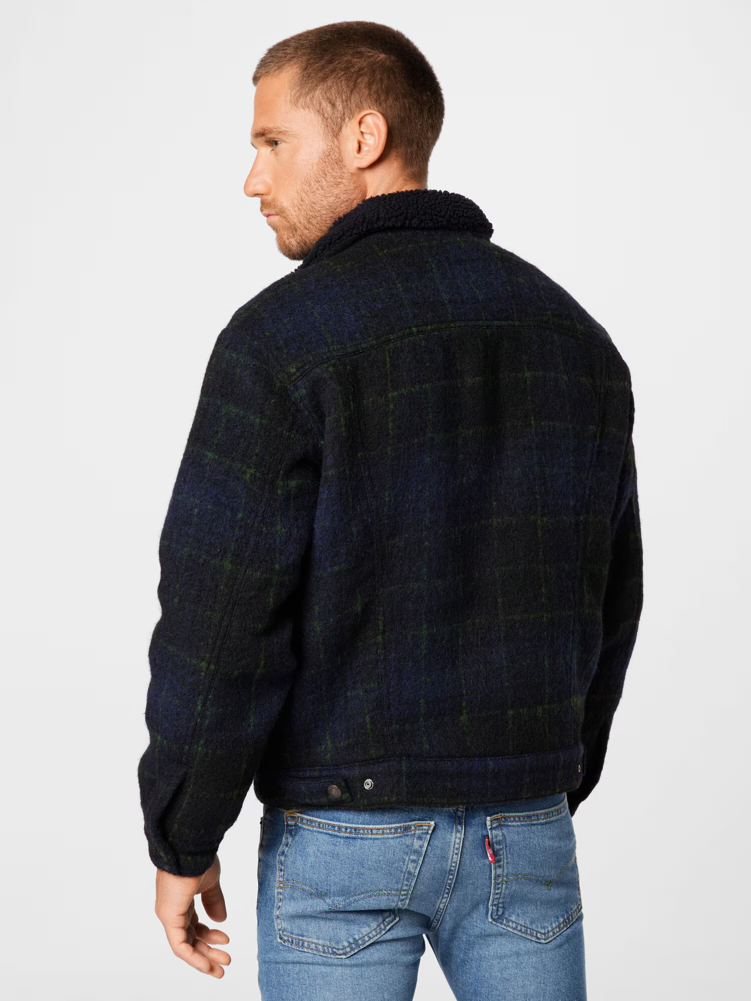 LEVI'S Prechodná bunda 'VTG FIT SHERPA TRUCKER MULTI-COLOR' námornícka modrá / čierna - Pepit.sk