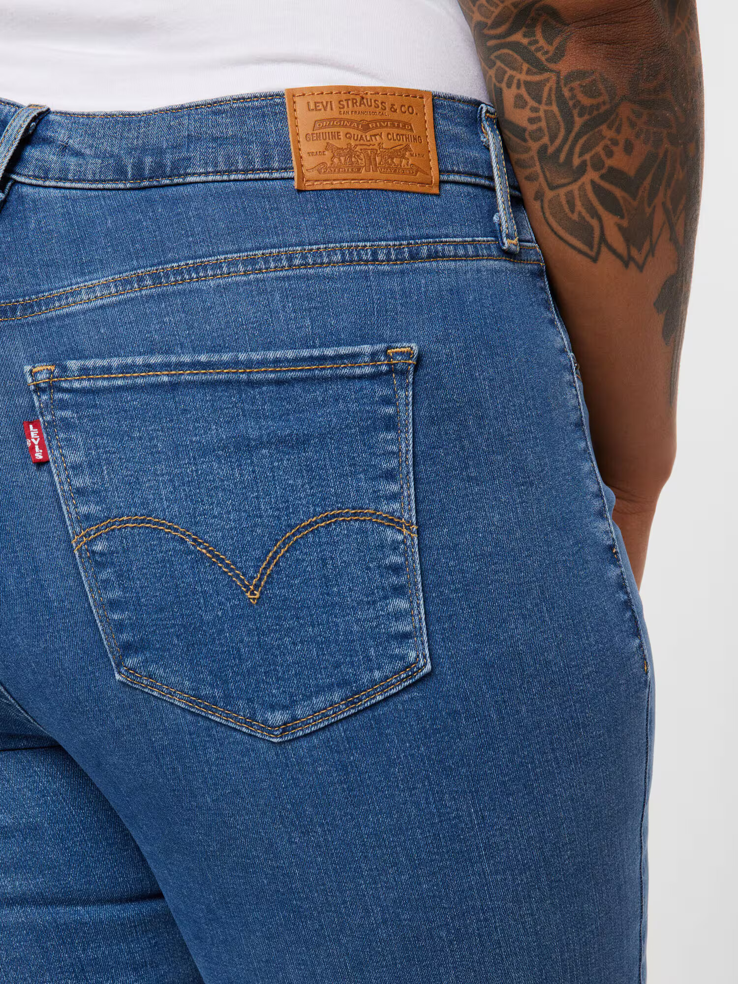 Levi's® Plus Džínsy '721 PL HI-RISE SKINNY DARK INDIGO - WORN IN' modrá denim - Pepit.sk