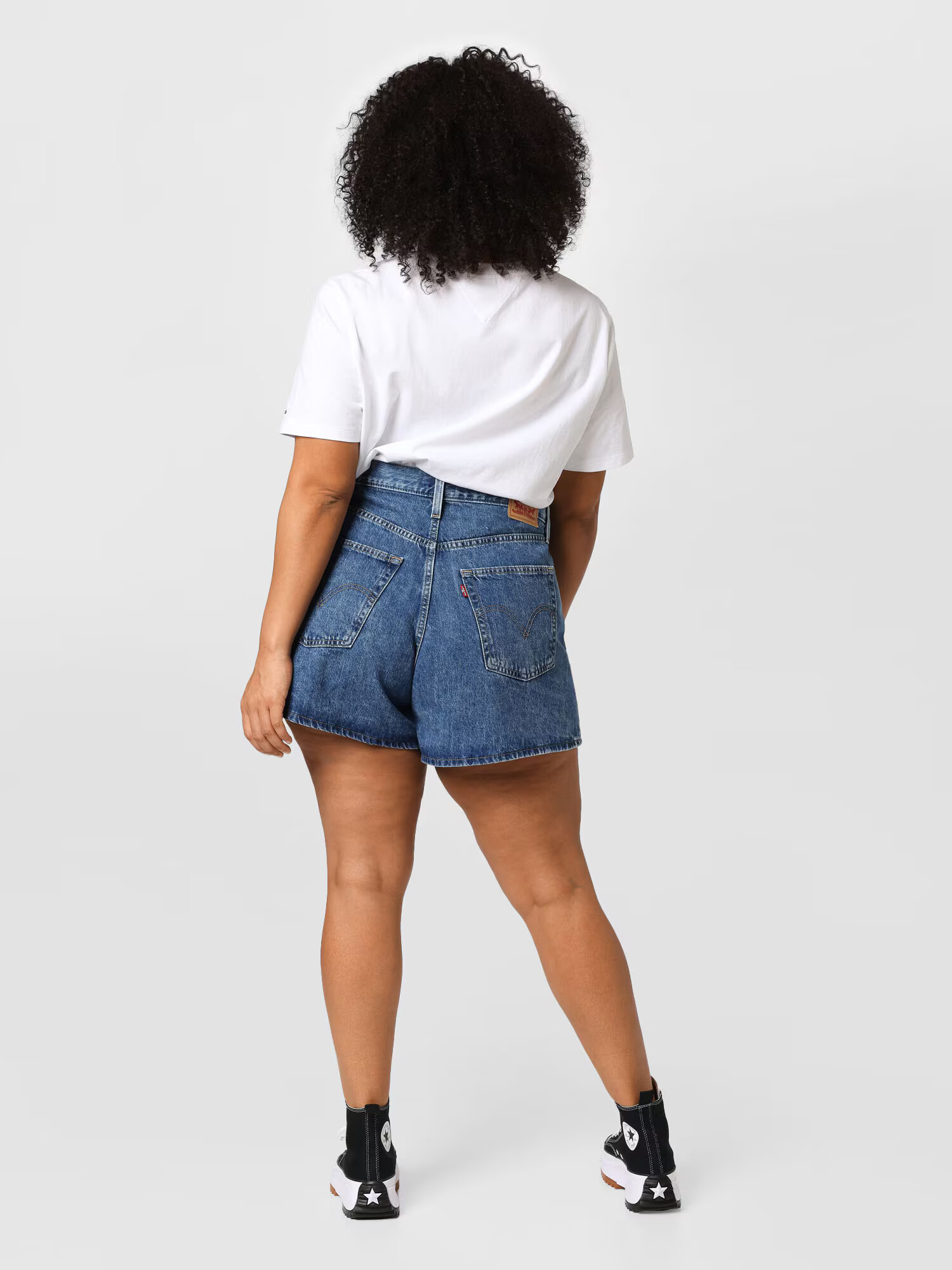 Levi's® Plus Džínsy 'PLUS HW MOM SHORT MED INDIGO - FLAT FINISH' modrá denim - Pepit.sk