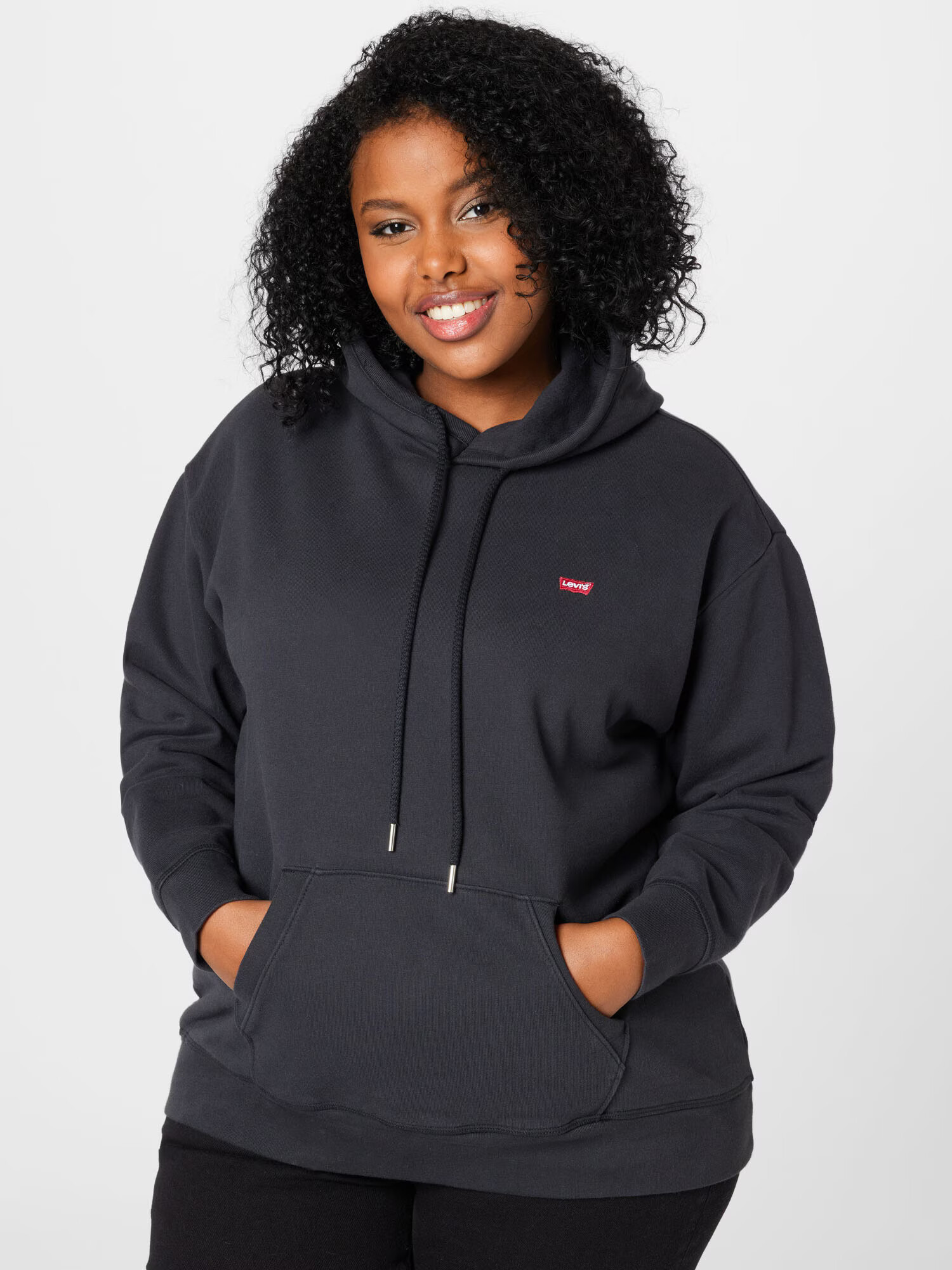 Levi's® Plus Mikina 'PL NON GRPHC STRD HOODIE BLACKS' červená / čierna / biela - Pepit.sk