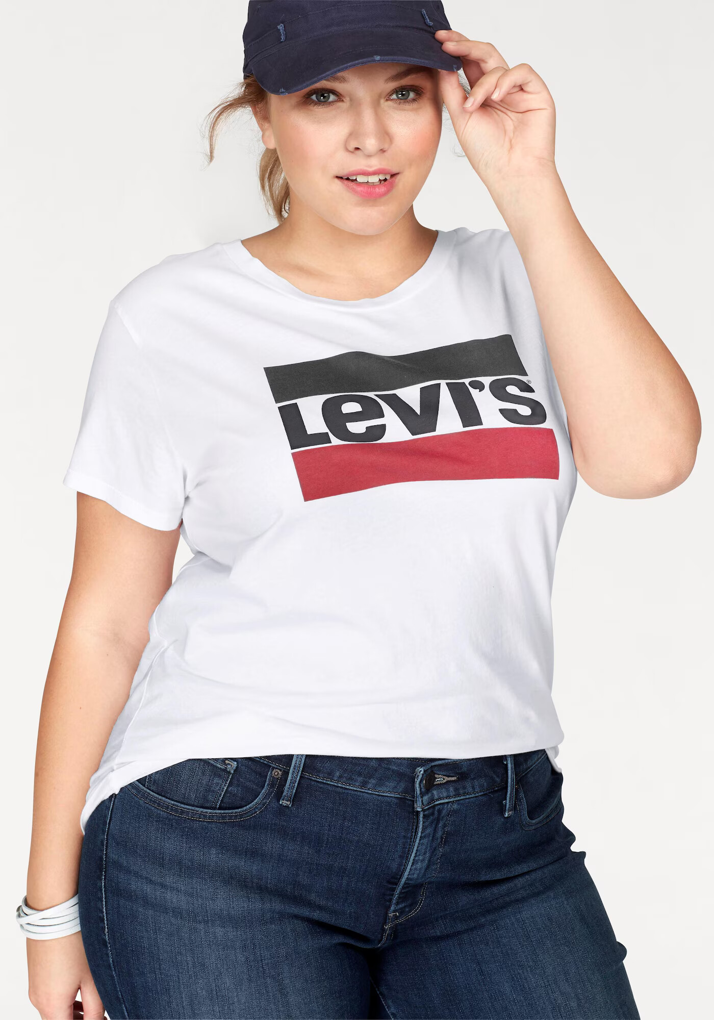 Levi's® Plus Tričko 'PL PERFECT TEE NEUTRALS' námornícka modrá / čierna / biela - Pepit.sk