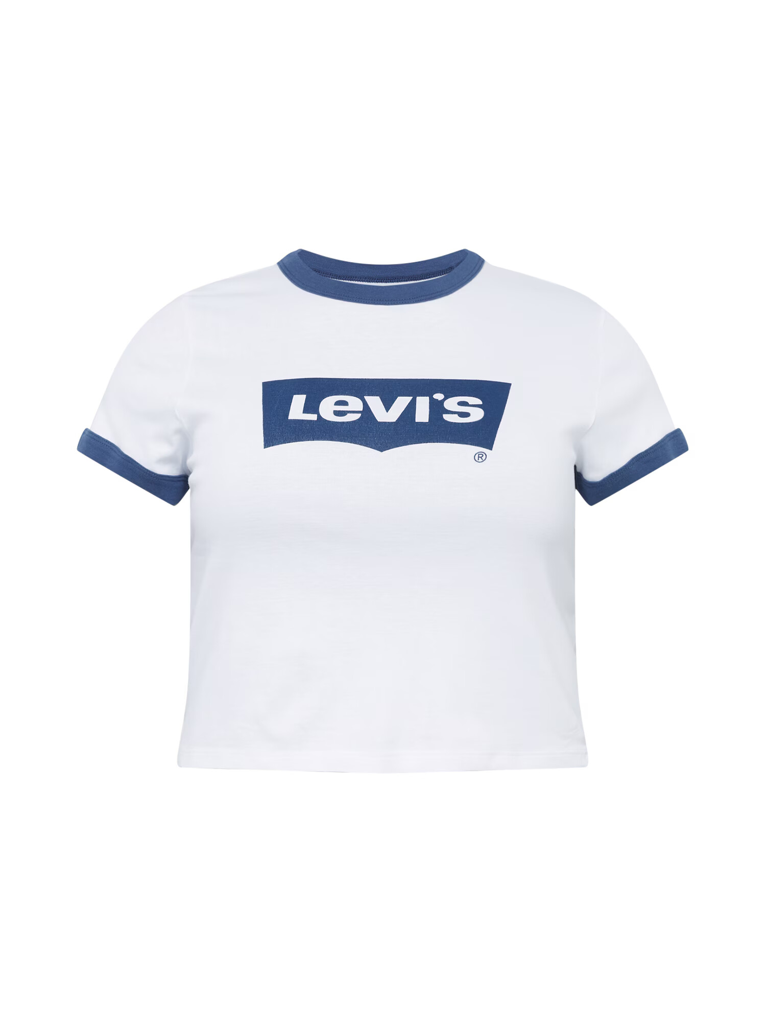 Levi's® Plus Tričko 'PL GRAPHIC MINI RINGER NEUTRALS' tmavomodrá / biela - Pepit.sk