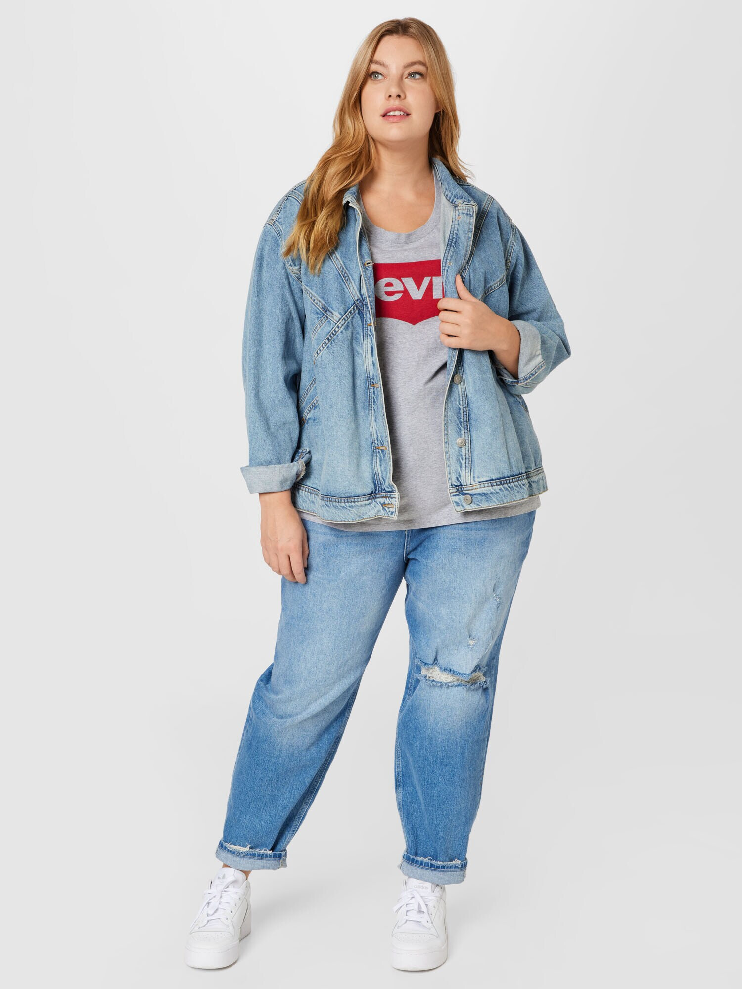 Levi's® Plus Tričko sivá / červená - Pepit.sk