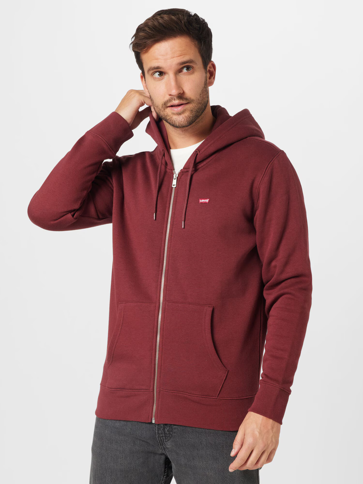 LEVI'S Tepláková bunda 'CORE NG ZIP UP REDS' červená / bordová / biela - Pepit.sk