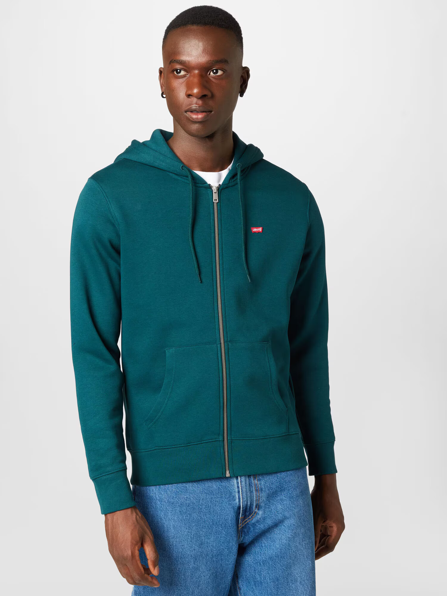 LEVI'S Tepláková bunda 'CORE NG ZIP UP GREENS' smaragdová / červená / biela - Pepit.sk