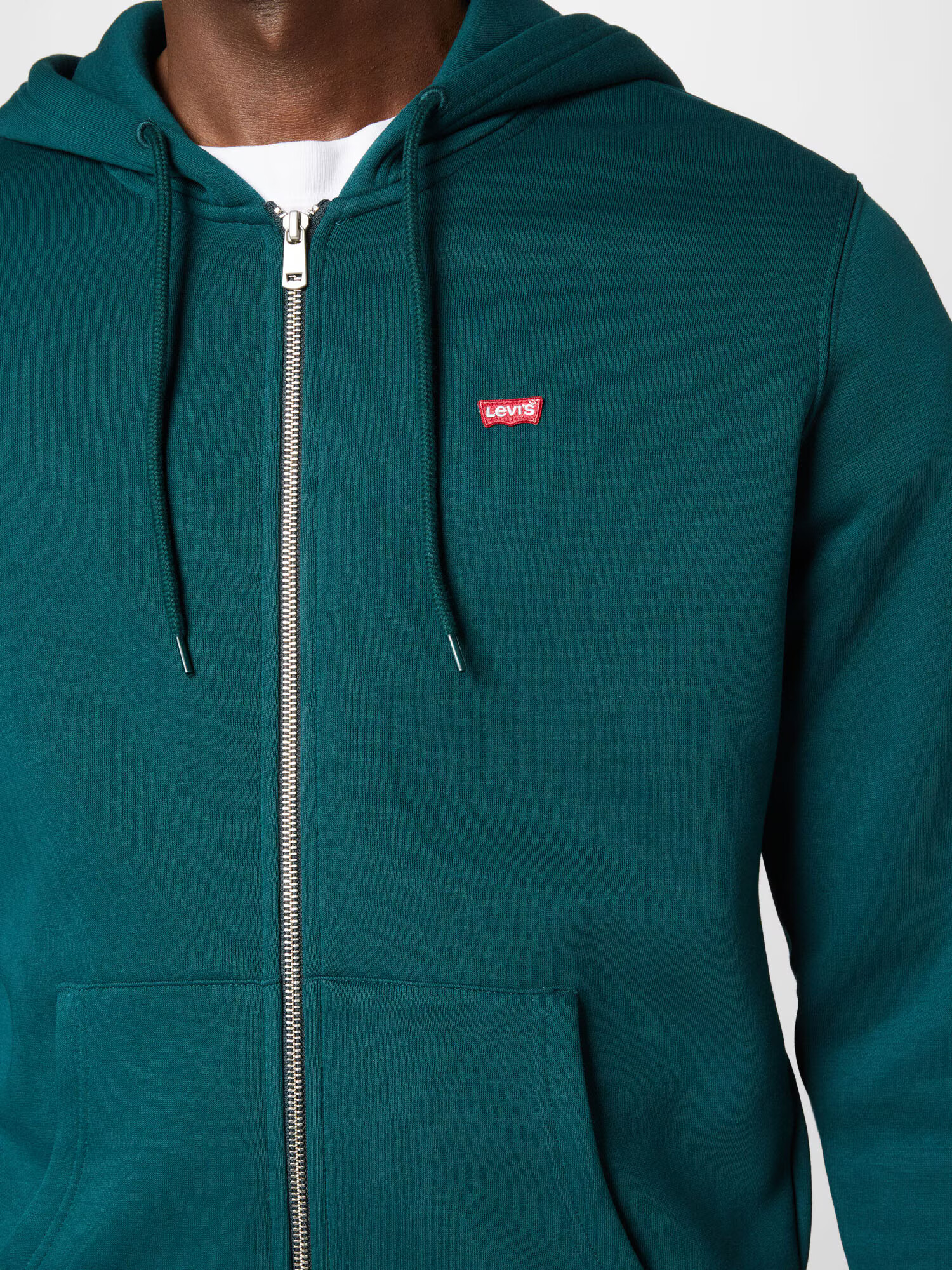 LEVI'S Tepláková bunda 'CORE NG ZIP UP GREENS' smaragdová / červená / biela - Pepit.sk