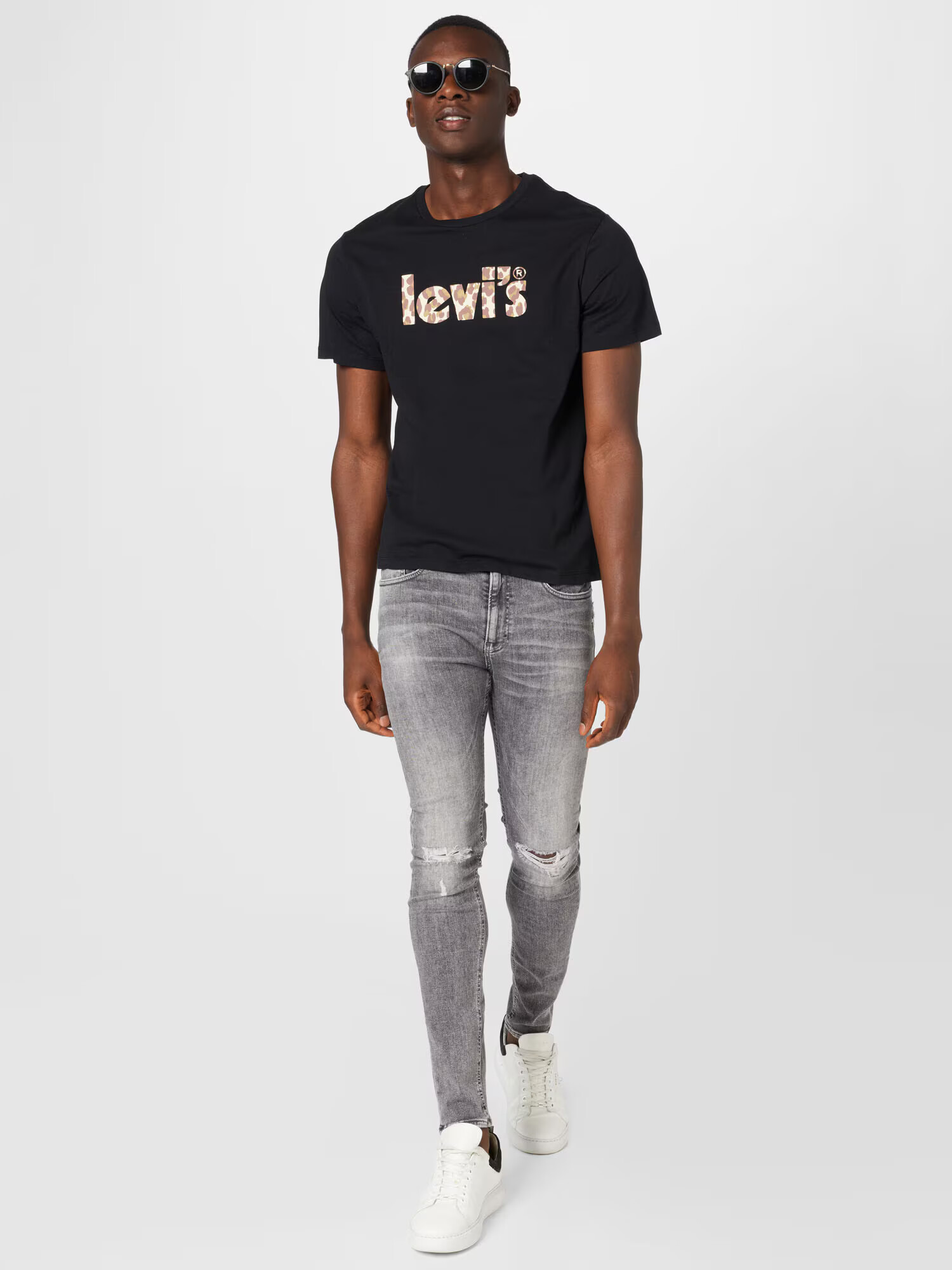 LEVI'S Tričko 'LSE_GRAPHIC CREWNECK TE BLACKS' piesková / hrdzavohnedá / čierna / biela - Pepit.sk