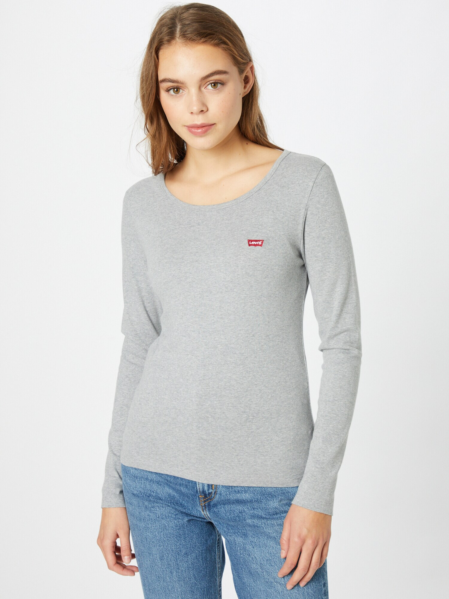 LEVI'S Tričko 'LS 2 PACK TEE MULTI-COLOR' námornícka modrá / sivá melírovaná / červená / biela - Pepit.sk