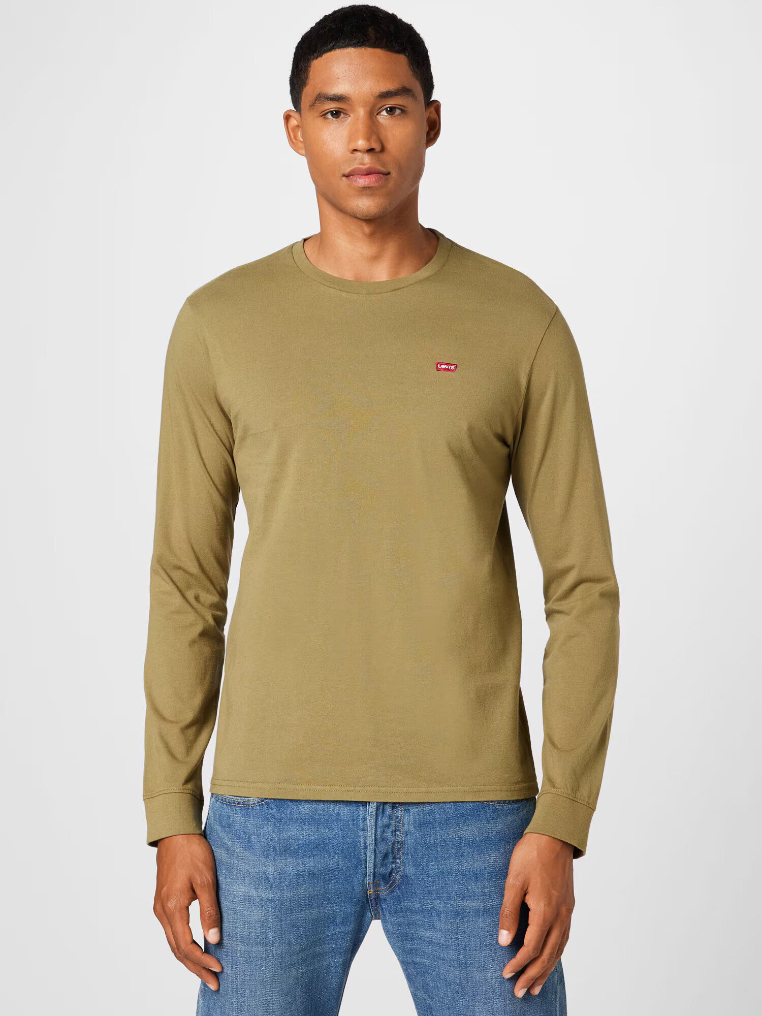 LEVI'S Tričko 'LS ORIGINAL HM TEE NEUTRALS' olivová / krvavo červená / biela - Pepit.sk