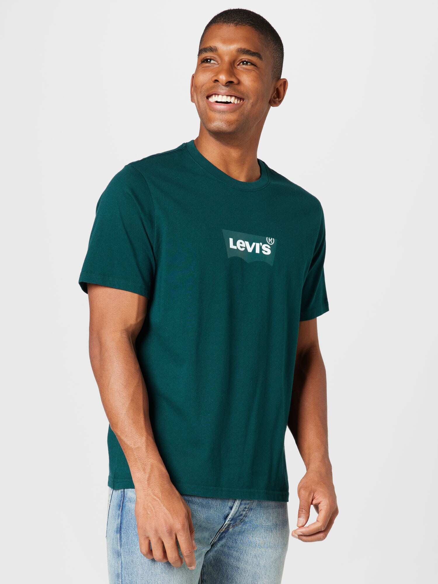 LEVI'S Tričko 'SS RELAXED FIT TEE MULTI-COLOR' smaragdová / zelená melírovaná / červená / biela - Pepit.sk