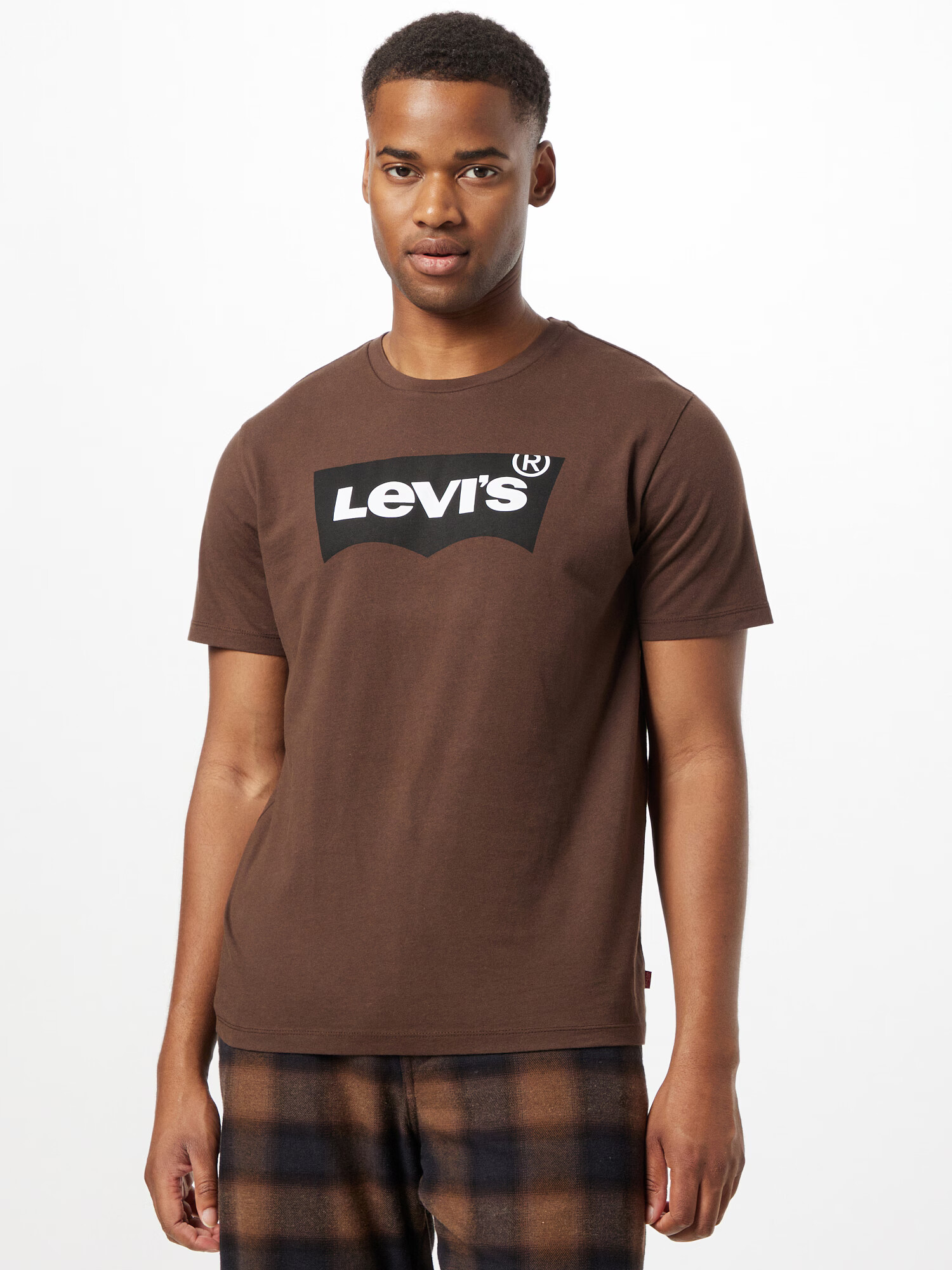 LEVI'S Tričko 'GRAPHIC CREWNECK TEE NEUTRALS' tmavohnedá / čierna / biela - Pepit.sk