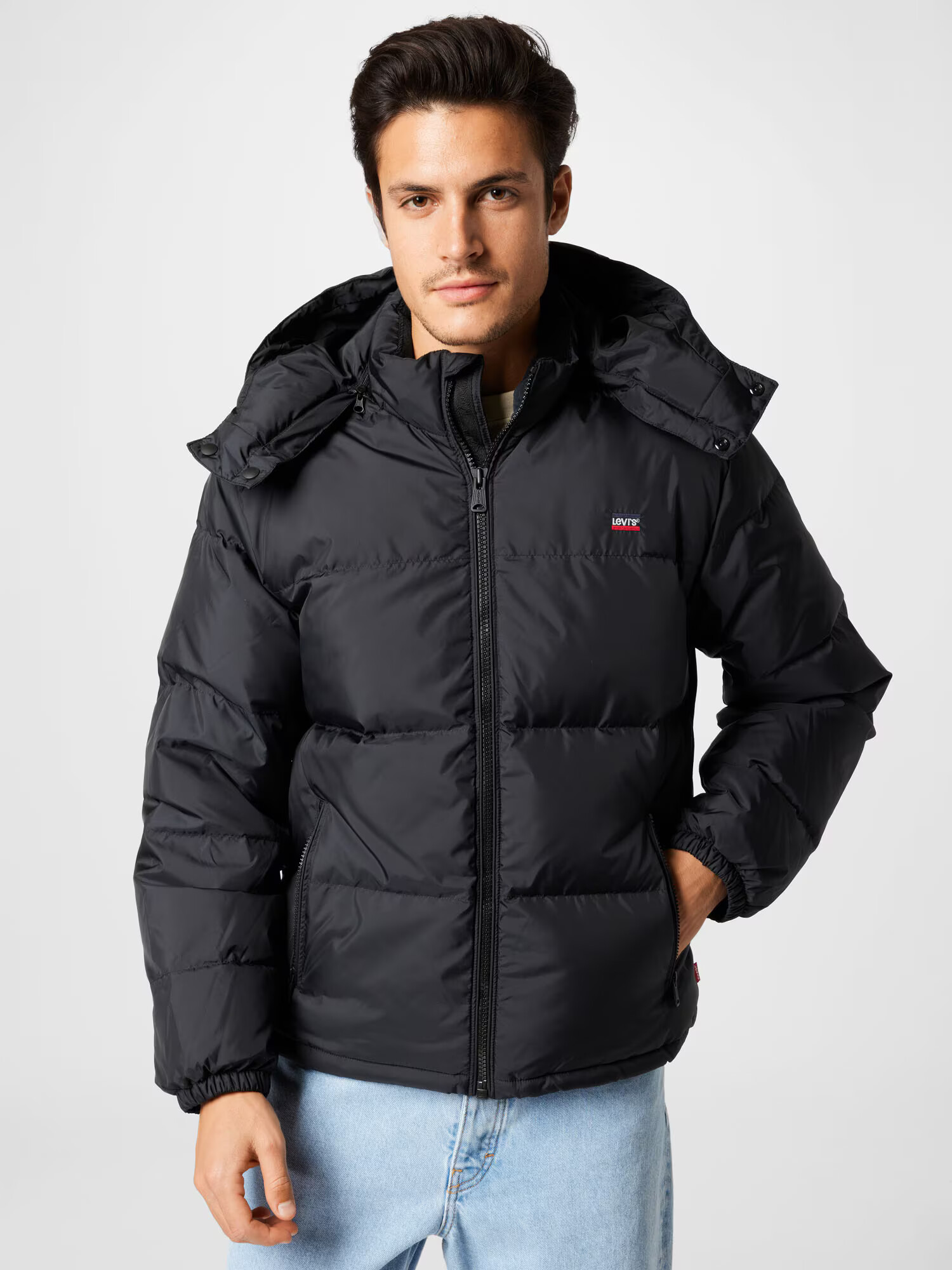 LEVI'S Zimná bunda 'HOODED FILLMORE SHRT JKT BLACKS' čierna - Pepit.sk