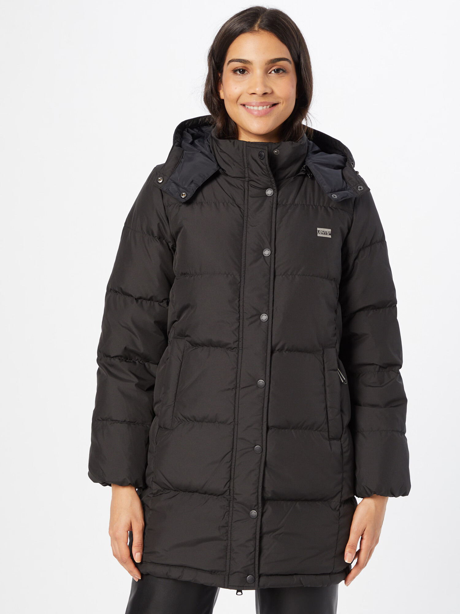 LEVI'S Zimný kabát 'QUINN MID DOWN PUFFER BLACKS' čierna - Pepit.sk