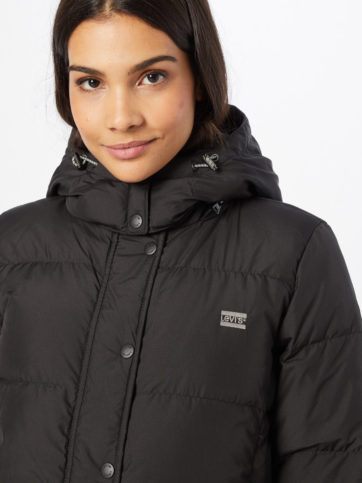 LEVI'S Zimný kabát 'QUINN MID DOWN PUFFER BLACKS' čierna - Pepit.sk