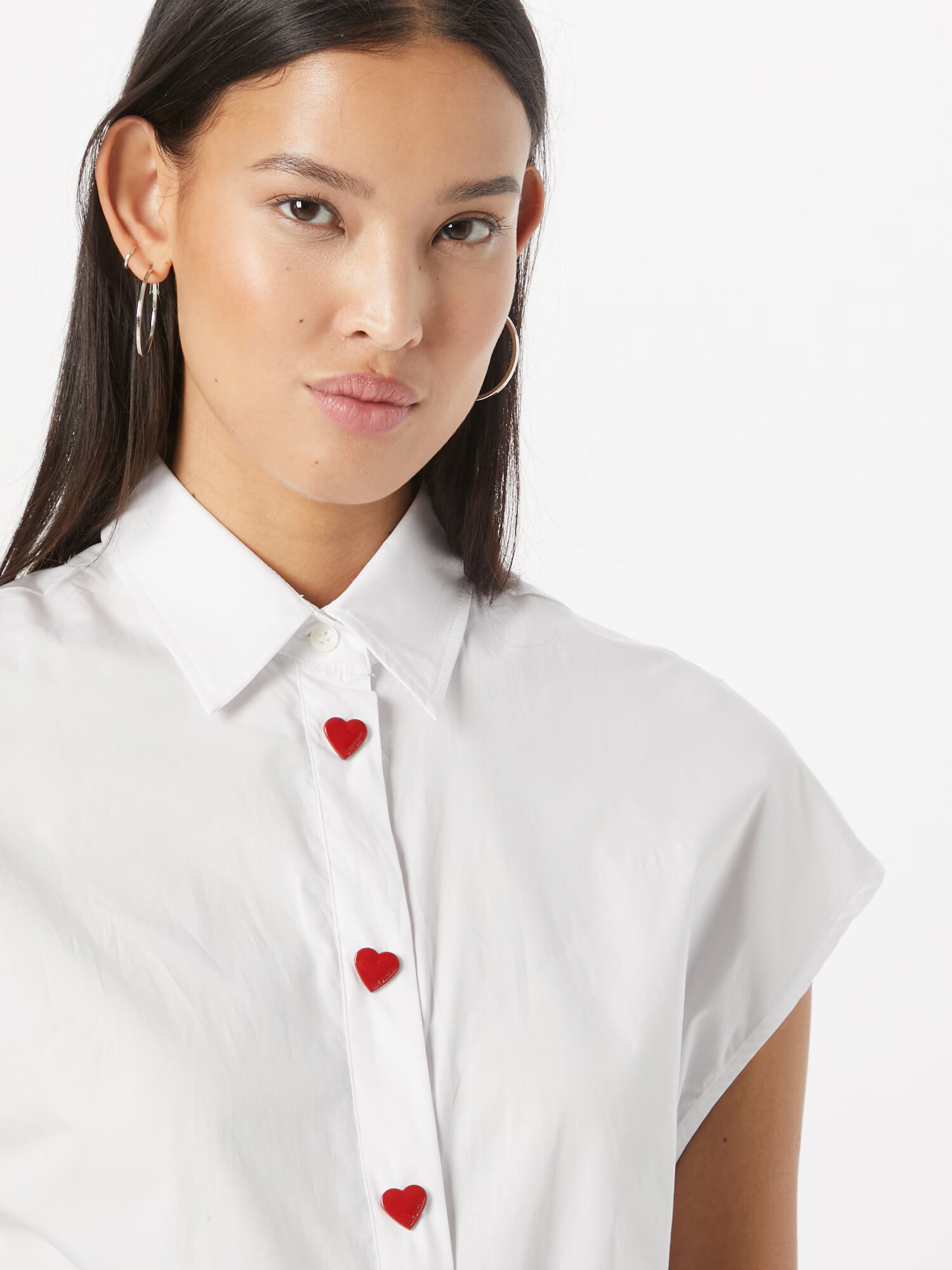 Love Moschino Blúzka 'CAMICIA' červená / biela - Pepit.sk