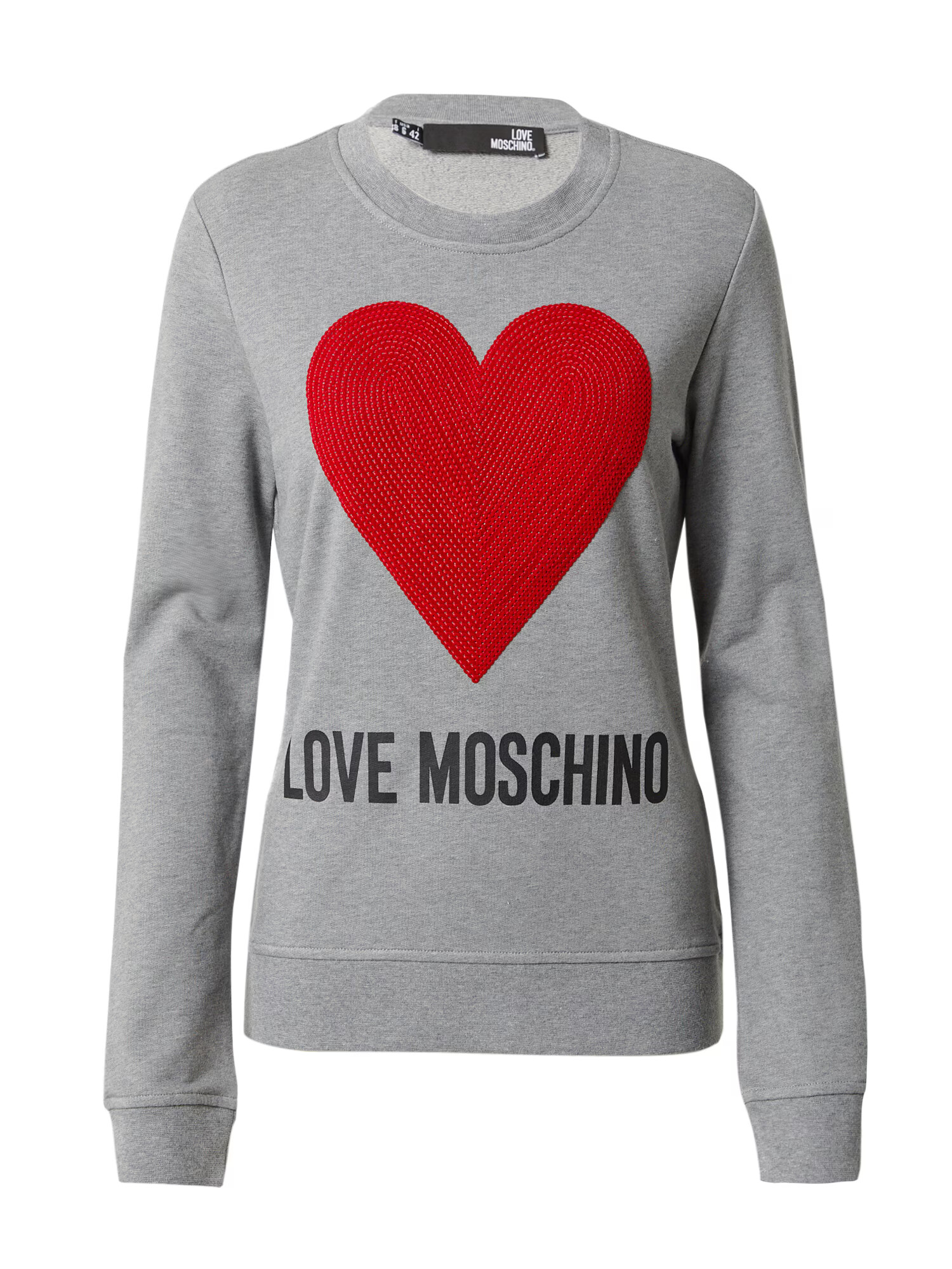 Love Moschino Mikina 'FELPA' sivá / červená - Pepit.sk