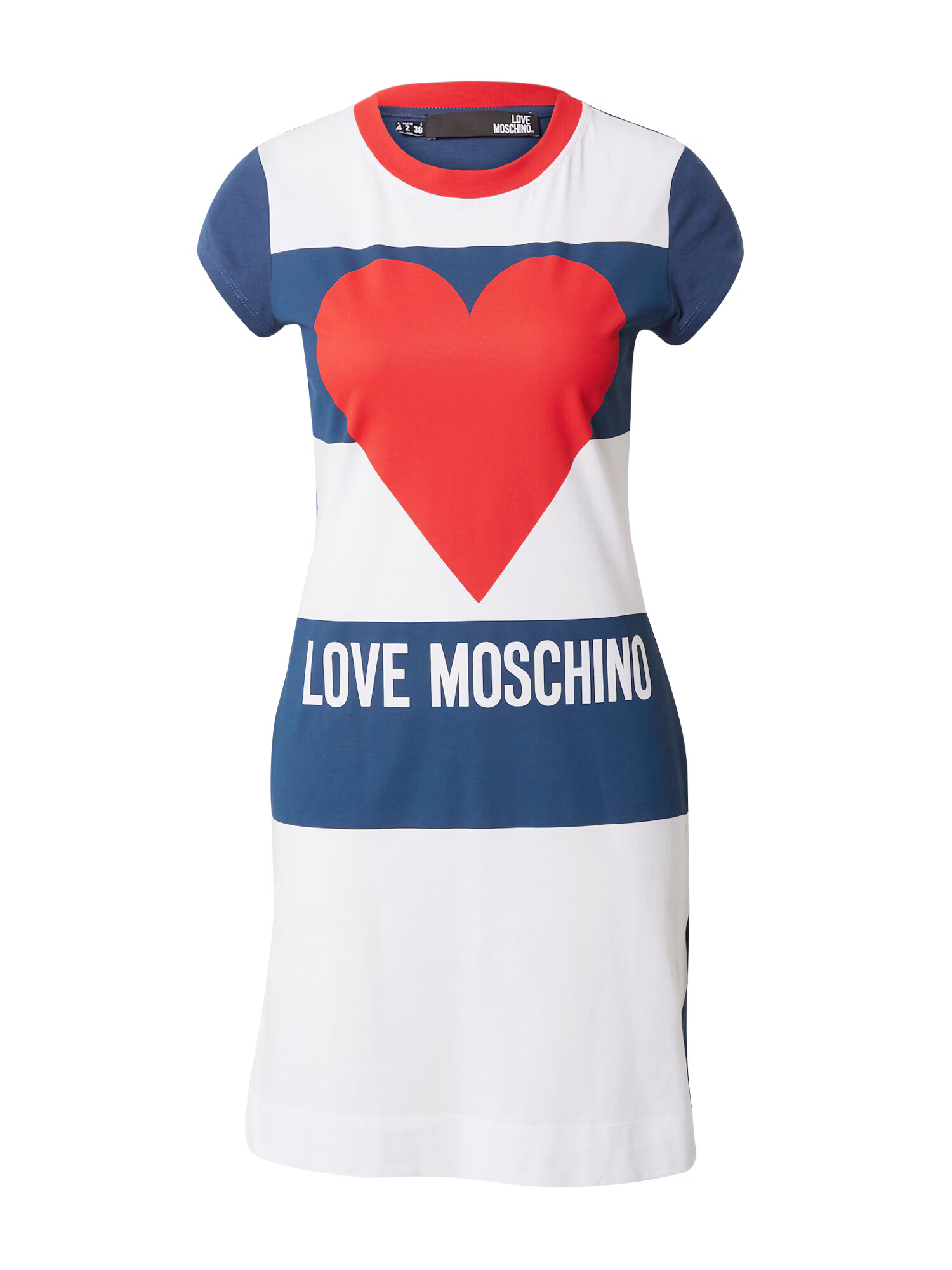 Love Moschino Šaty 'ABITO FELPA' námornícka modrá / červená / biela - Pepit.sk