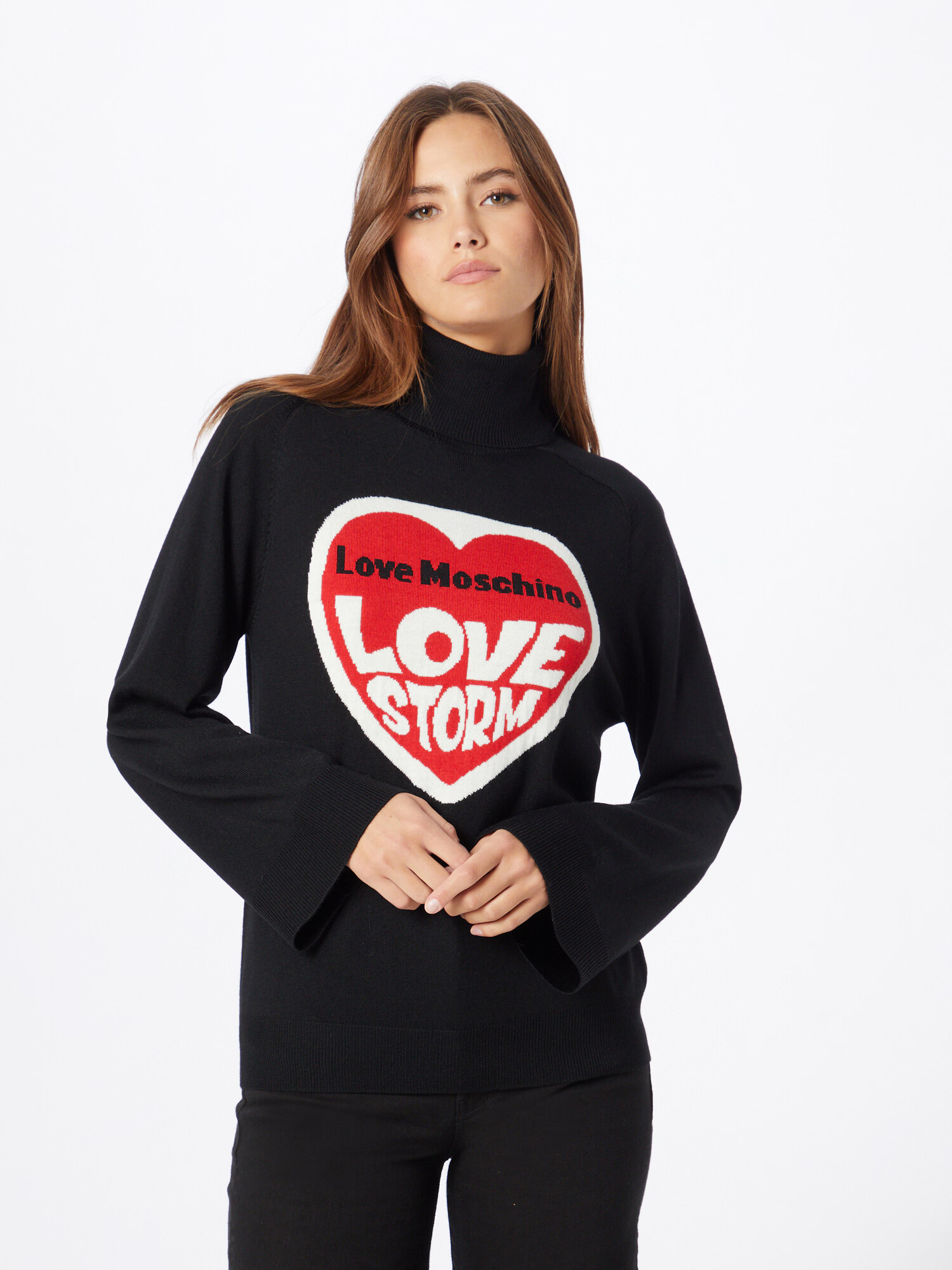 Love Moschino Sveter 'MAGLIA' červená / čierna / biela - Pepit.sk