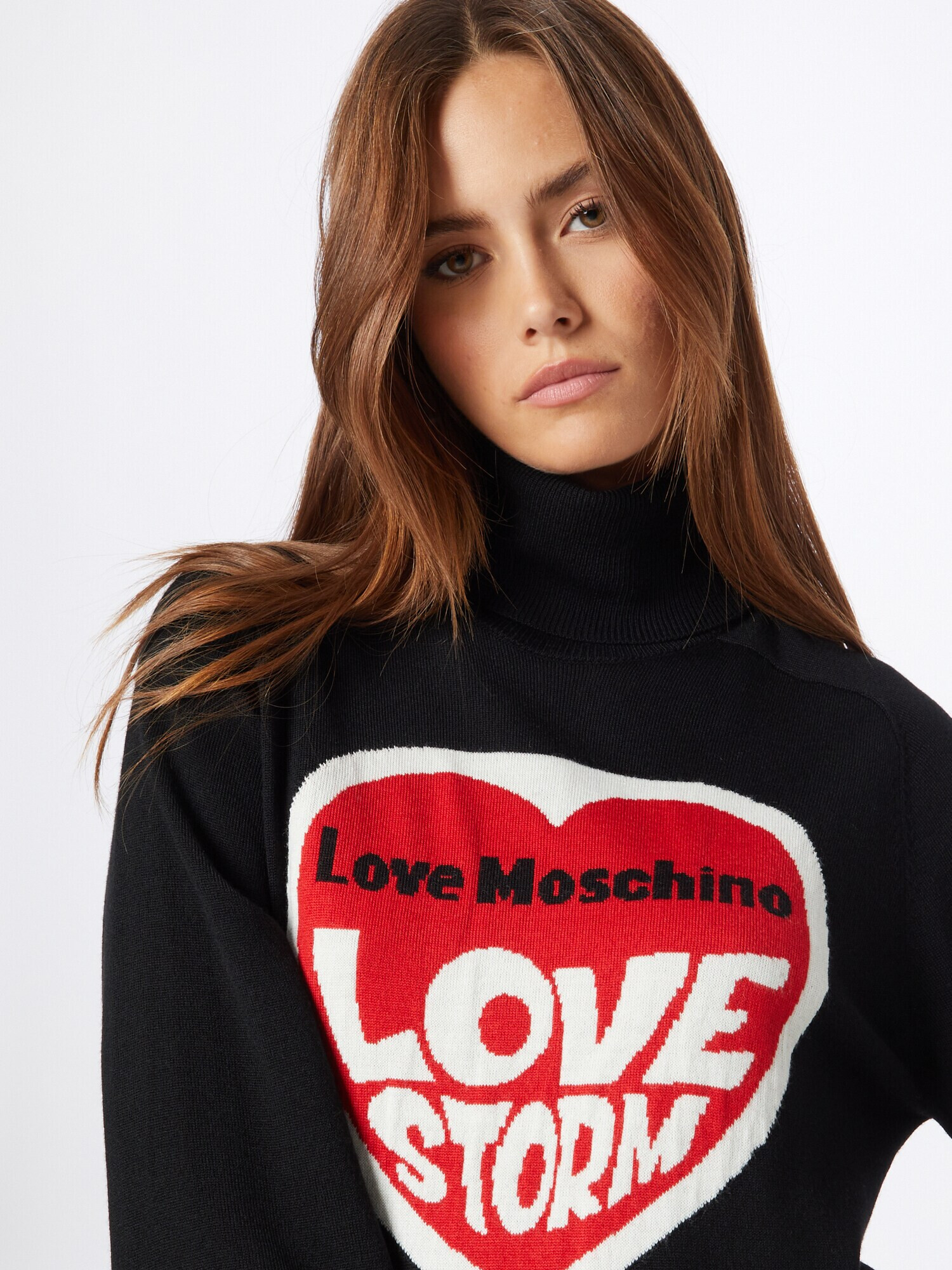 Love Moschino Sveter 'MAGLIA' červená / čierna / biela - Pepit.sk