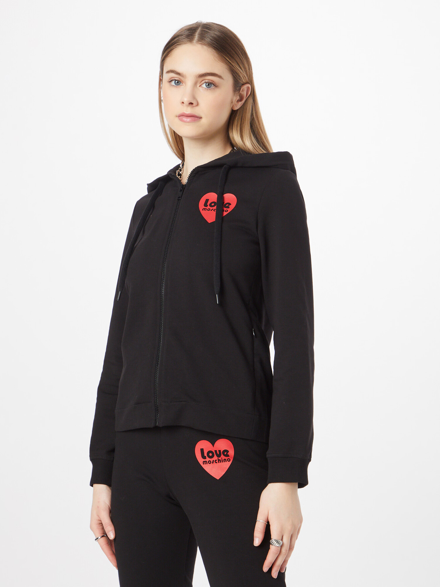 Love Moschino Tepláková bunda červená / čierna - Pepit.sk