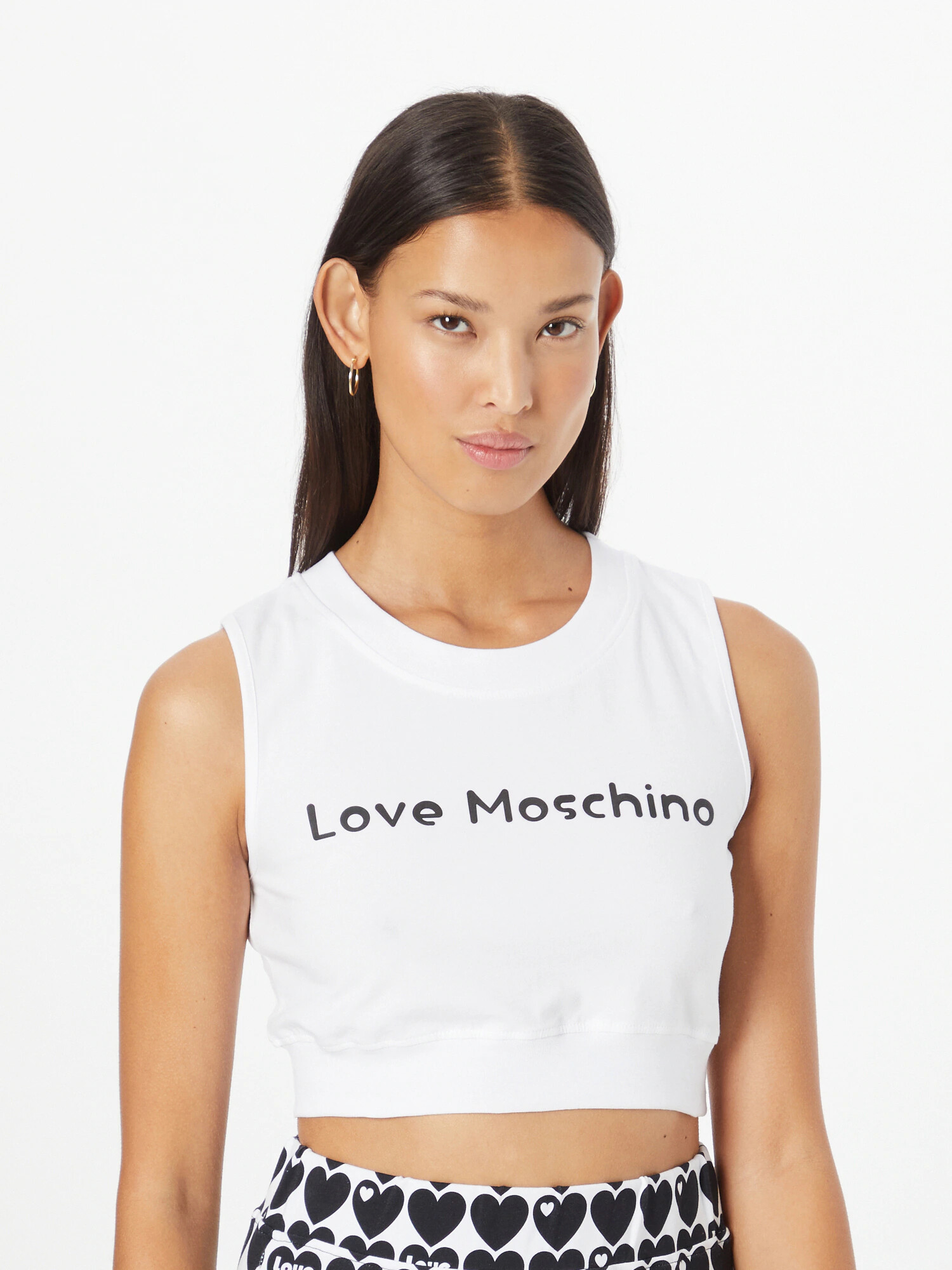 Love Moschino Top čierna / biela - Pepit.sk