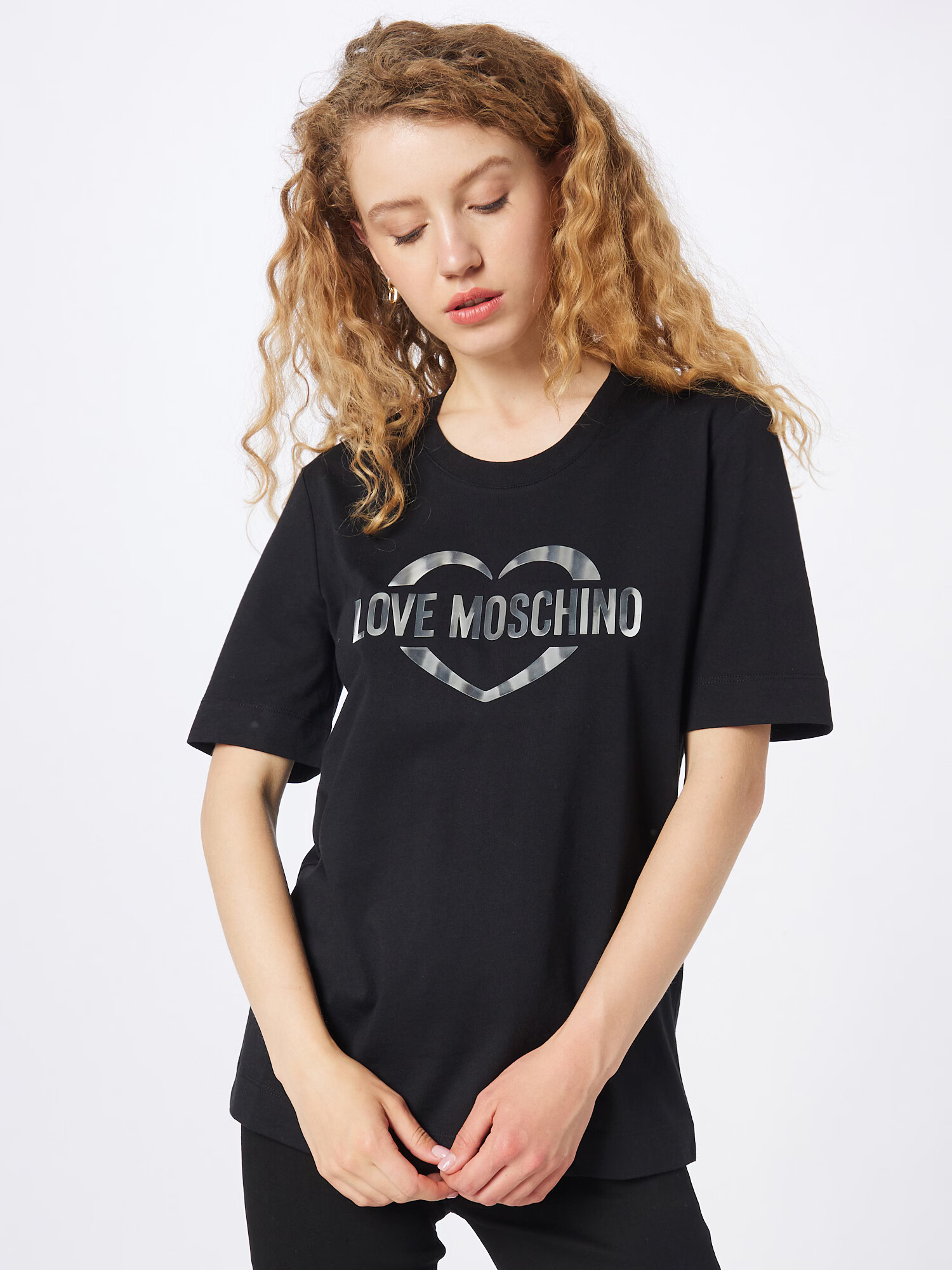 Love Moschino Tričko sivá / čierna / biela - Pepit.sk