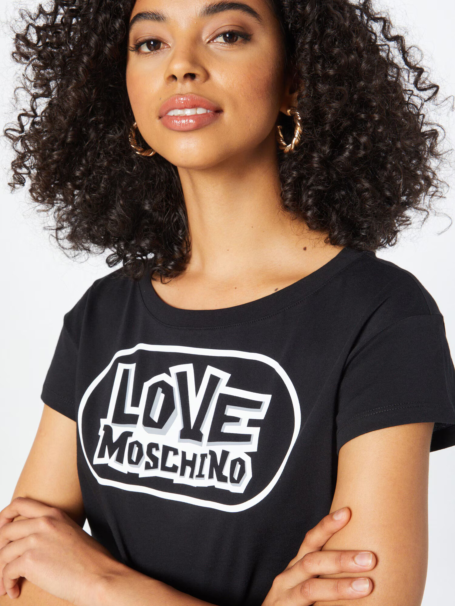 Love Moschino Tričko svetlosivá / čierna / biela - Pepit.sk