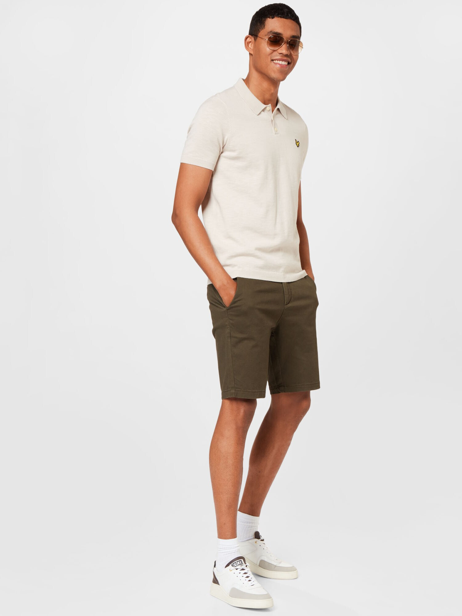 Lyle & Scott Chino nohavice olivová - Pepit.sk