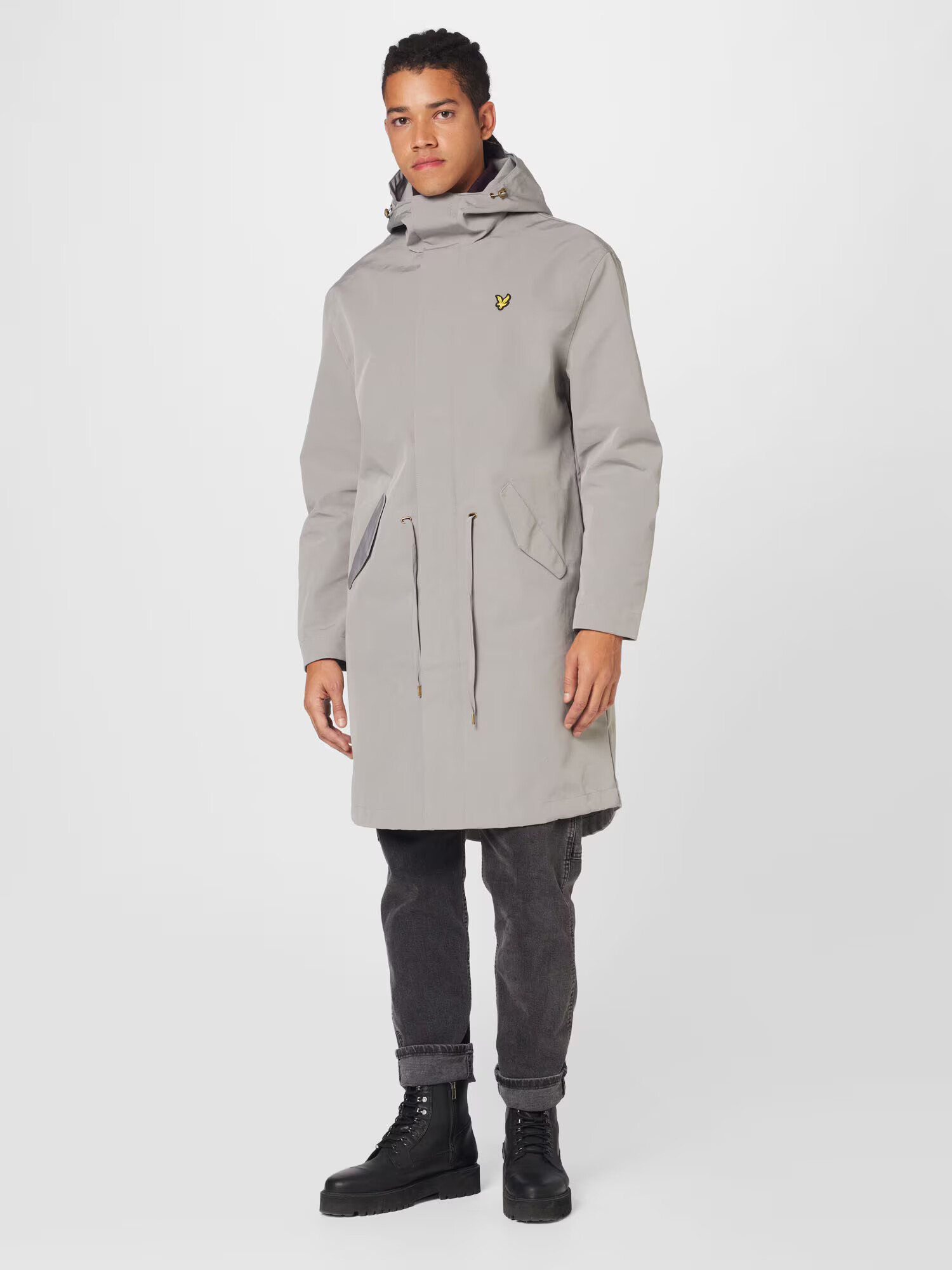 Lyle & Scott Prechodná parka žltá / svetlosivá / čierna - Pepit.sk