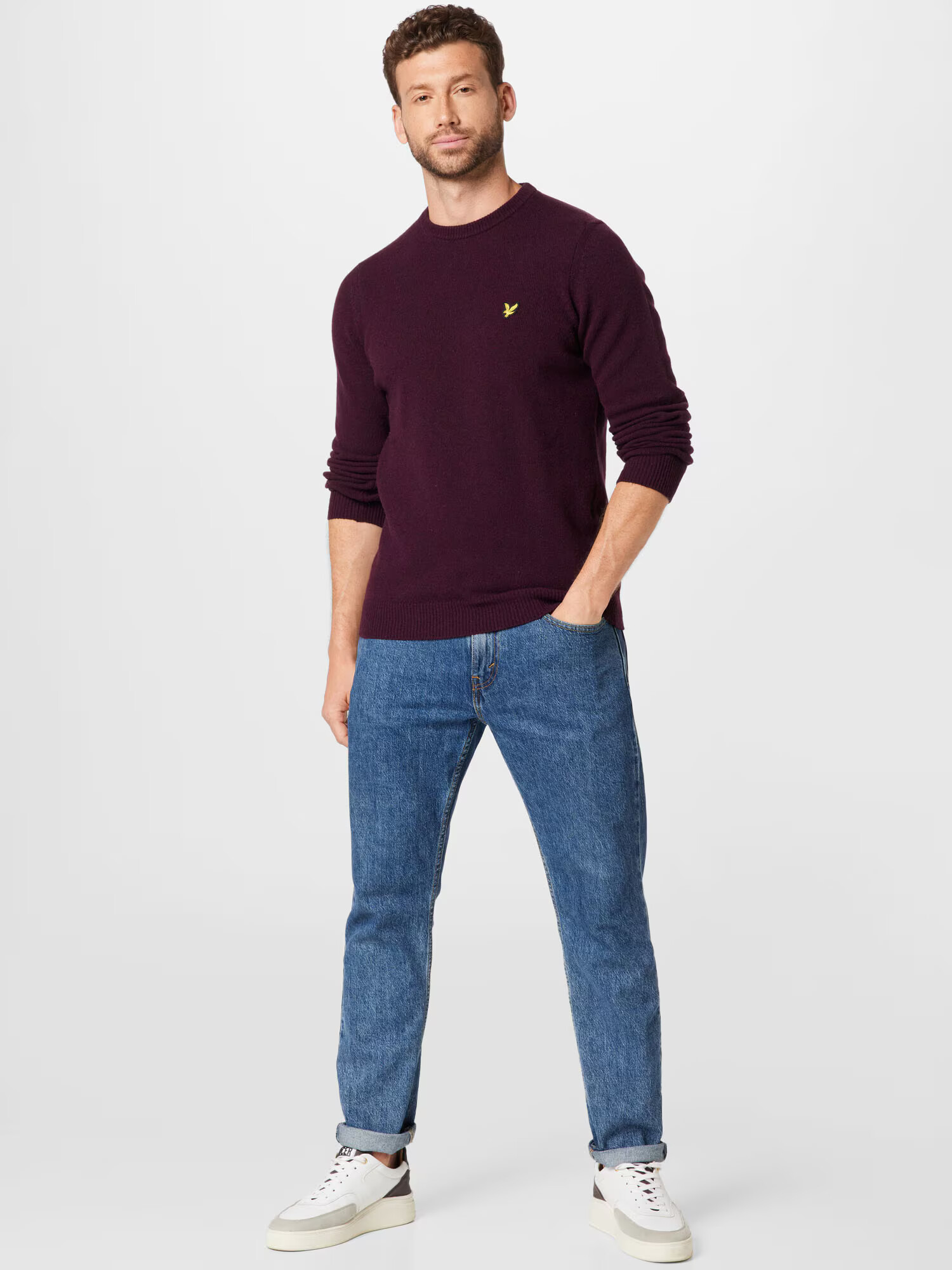 Lyle & Scott Sveter burgundská - Pepit.sk