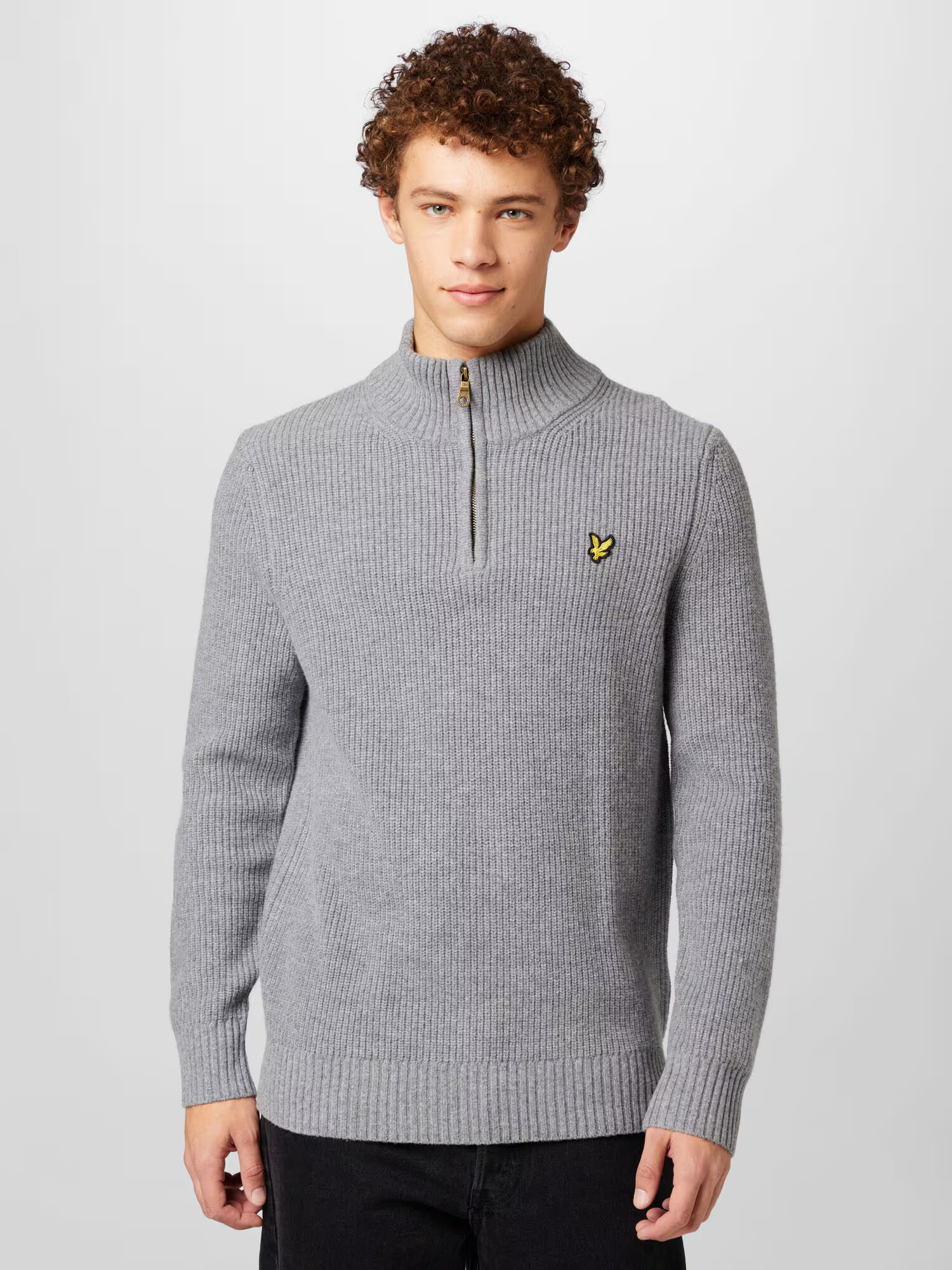 Lyle & Scott Sveter žltá / sivá melírovaná / čierna - Pepit.sk