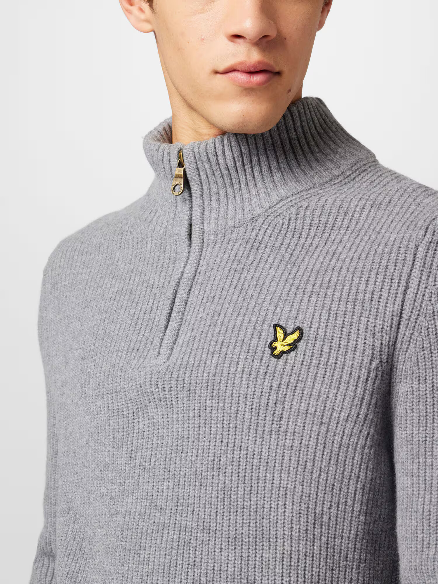 Lyle & Scott Sveter žltá / sivá melírovaná / čierna - Pepit.sk