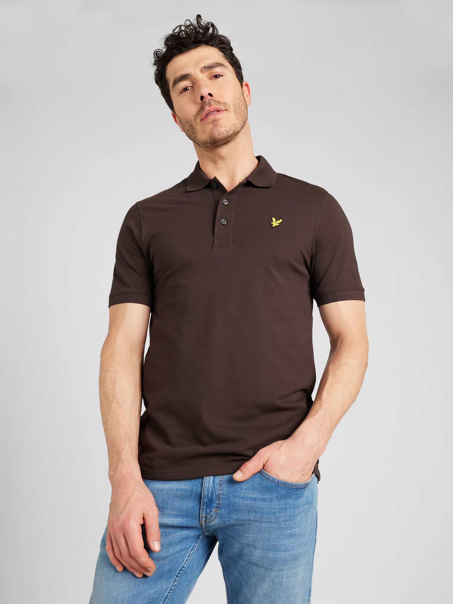 Lyle & Scott Tričko čokoládová / žltá / čierna - Pepit.sk