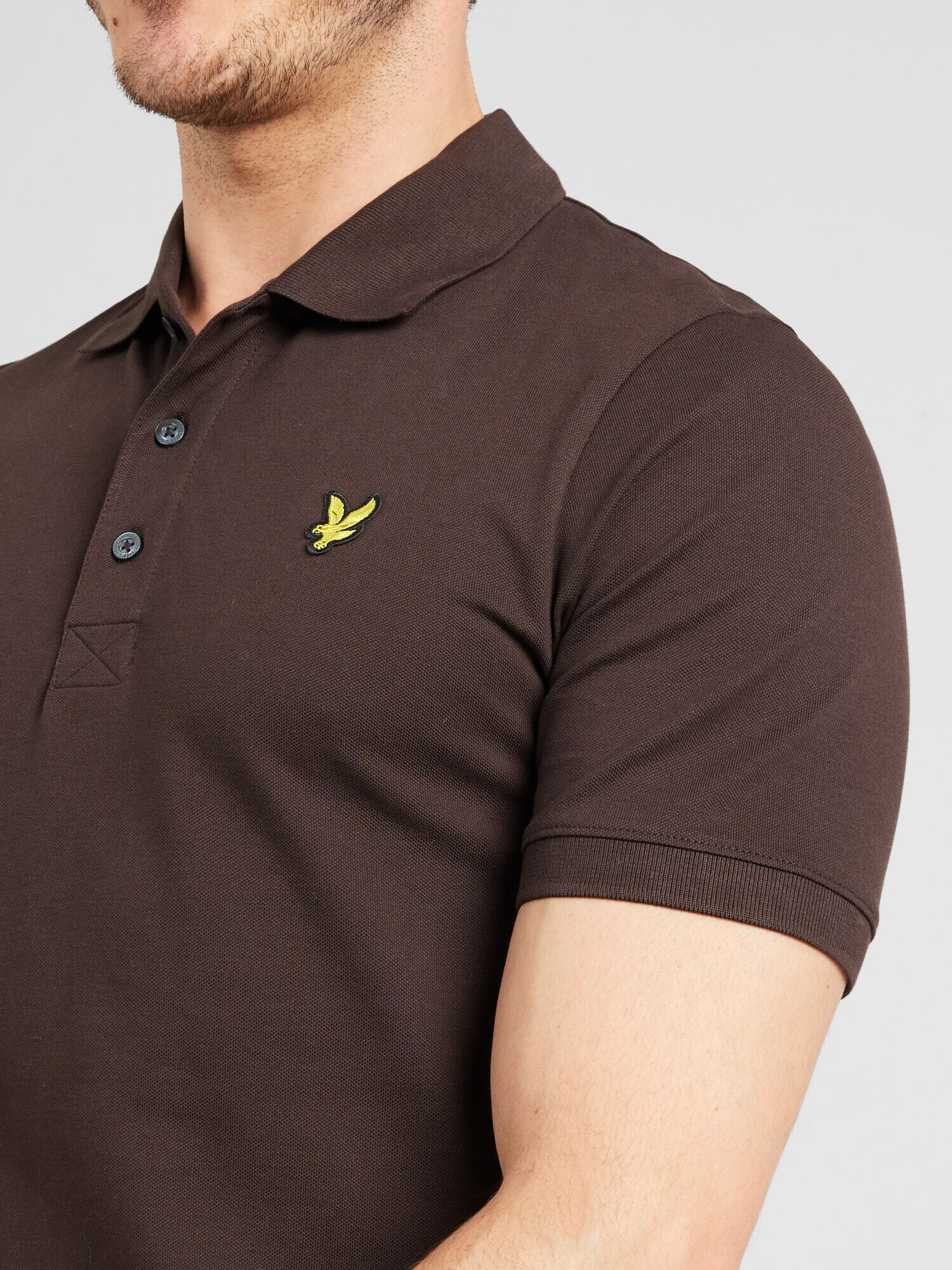 Lyle & Scott Tričko čokoládová / žltá / čierna - Pepit.sk