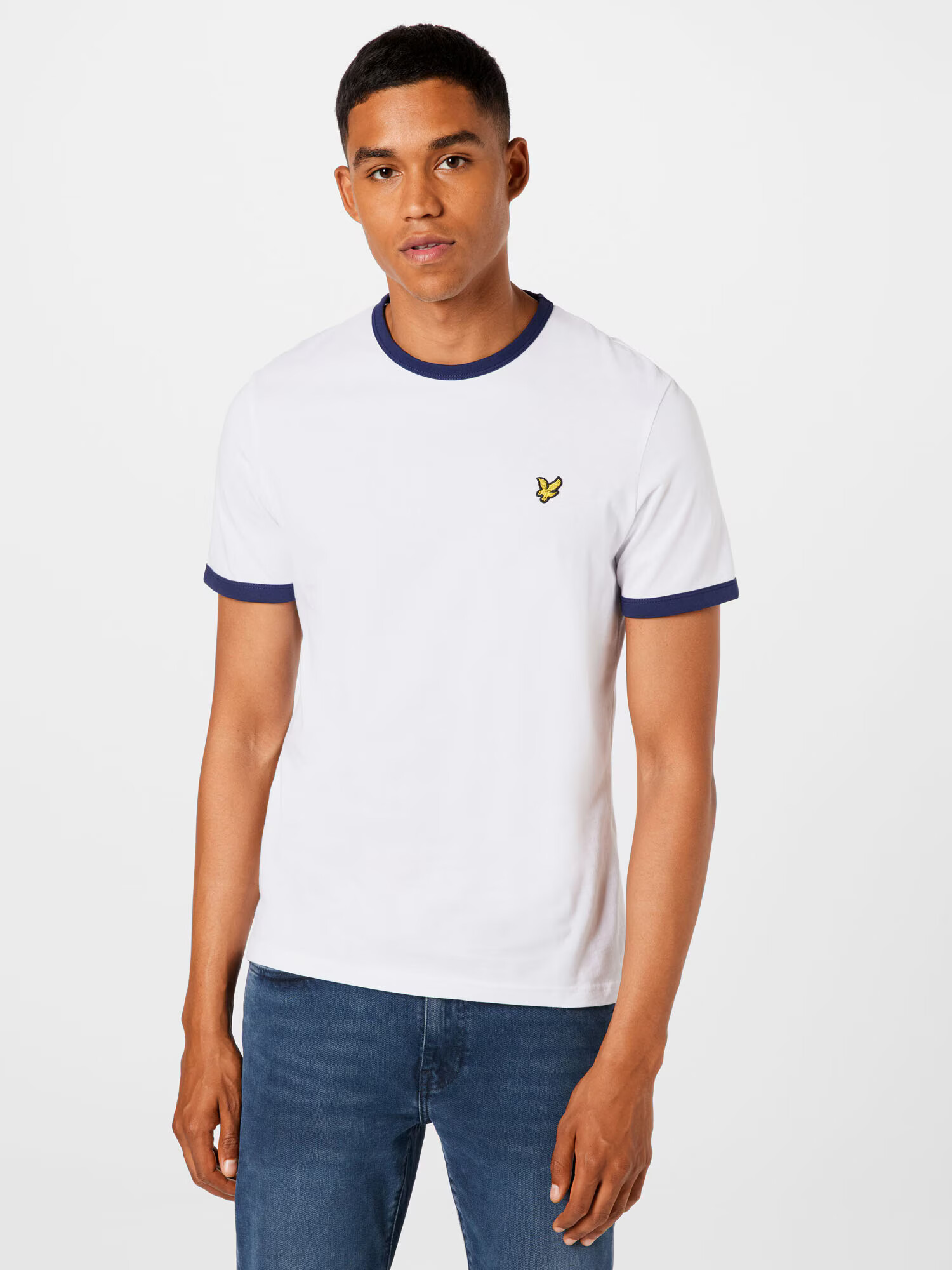 Lyle & Scott Tričko 'Ringer' tmavomodrá / zlatá žltá / biela - Pepit.sk