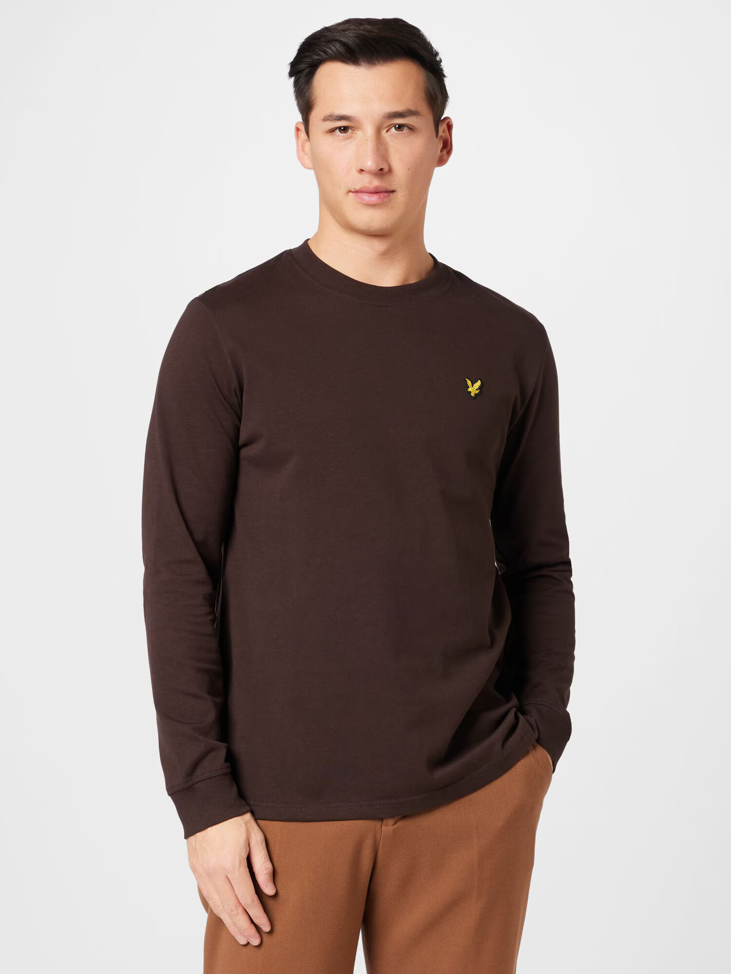 Lyle & Scott Tričko tmavohnedá / zlatá žltá - Pepit.sk