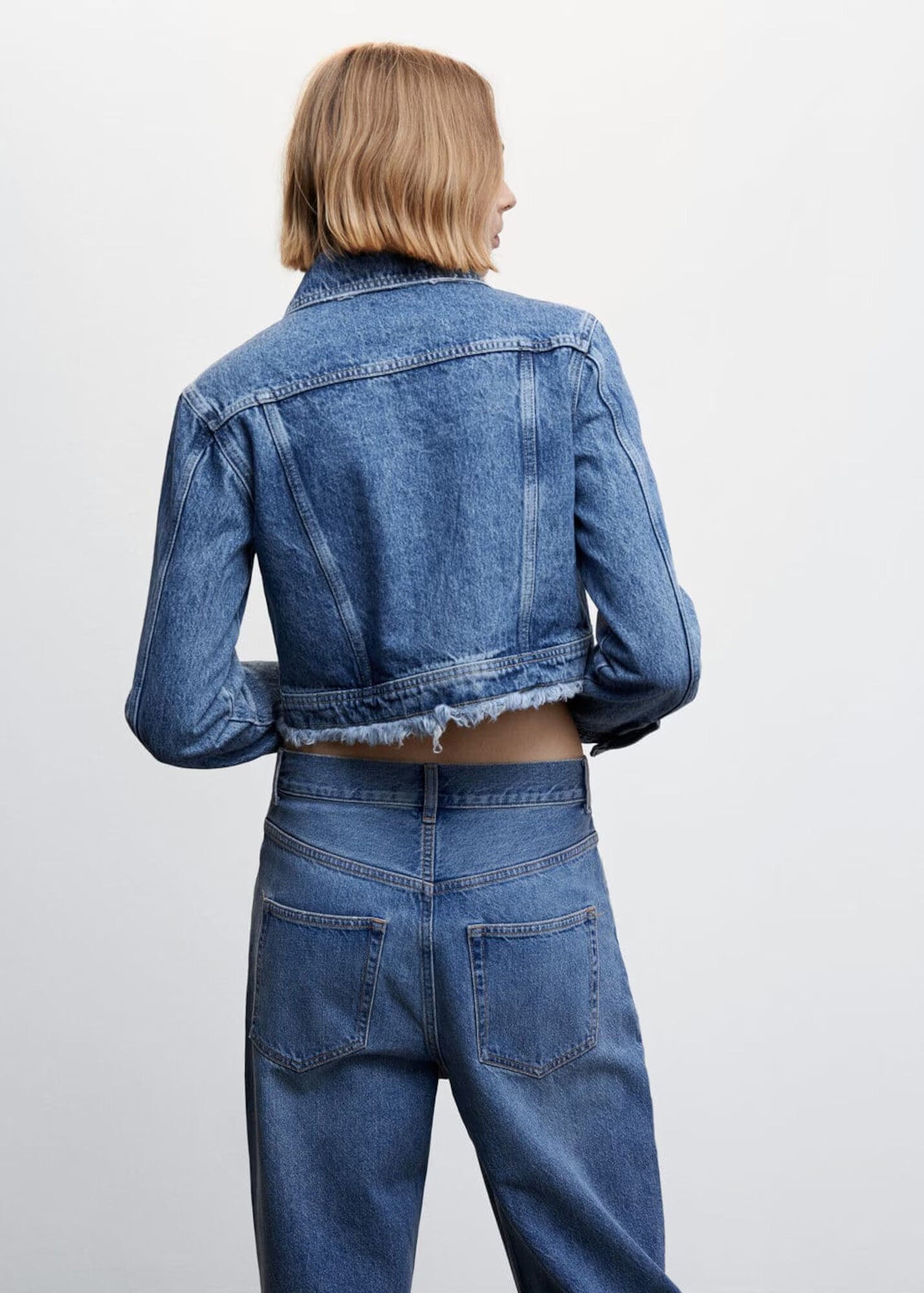 MANGO Prechodná bunda 'Maya' modrá denim - Pepit.sk