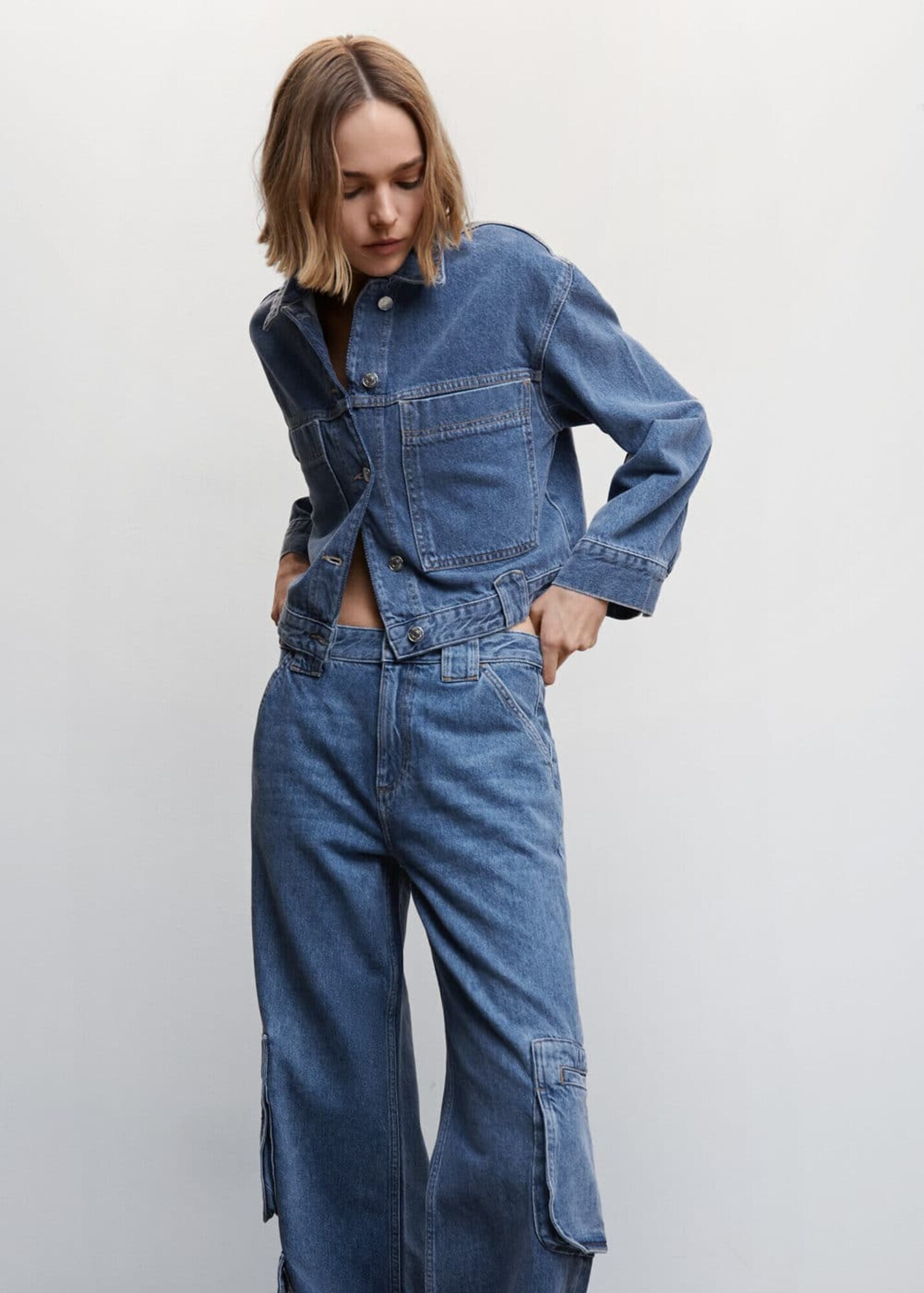 MANGO Rifľové kapsáče 'romy' kobaltovomodrá / modrá denim - Pepit.sk