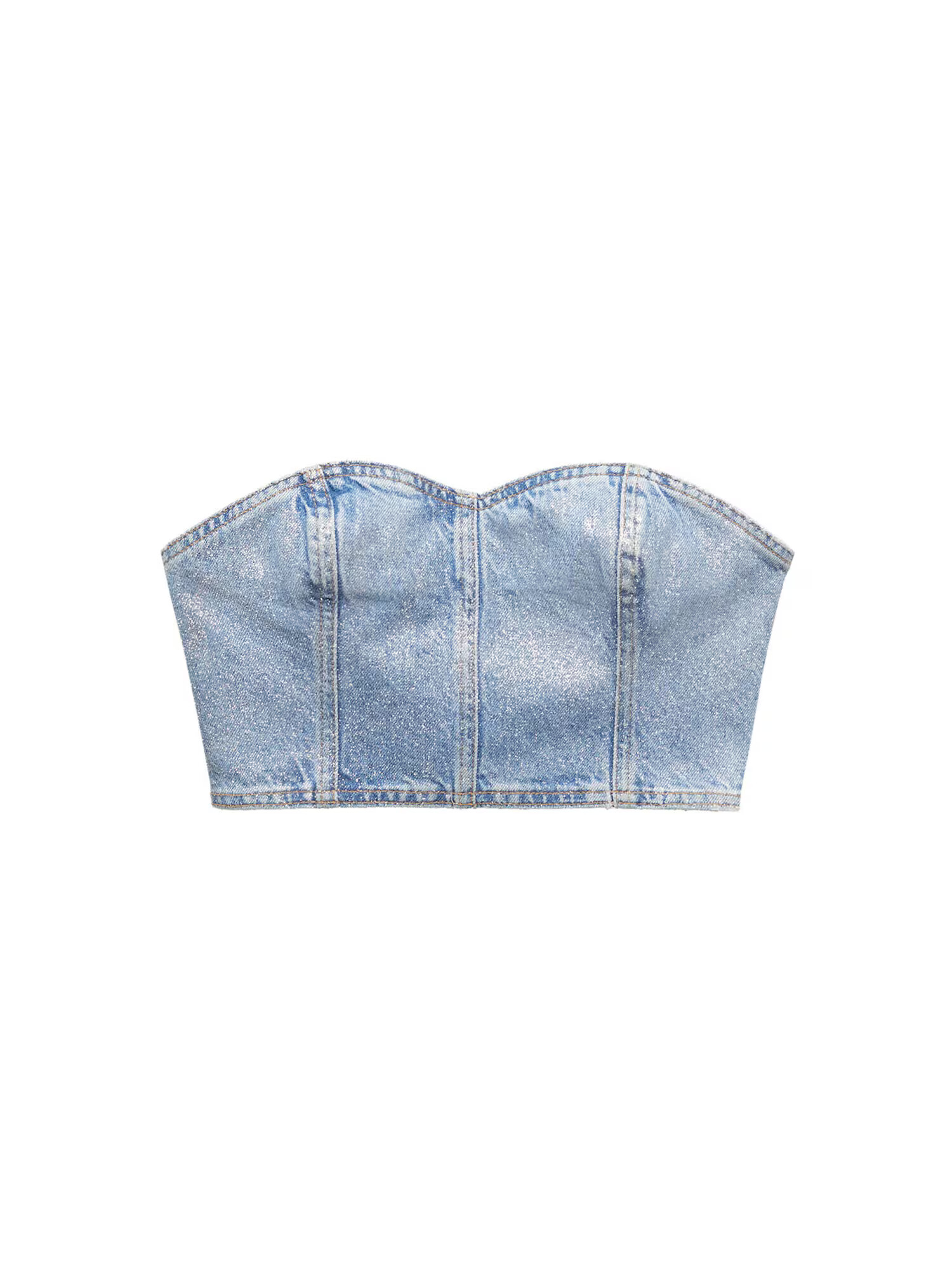 MANGO Top 'SHINNY' modrá denim - Pepit.sk