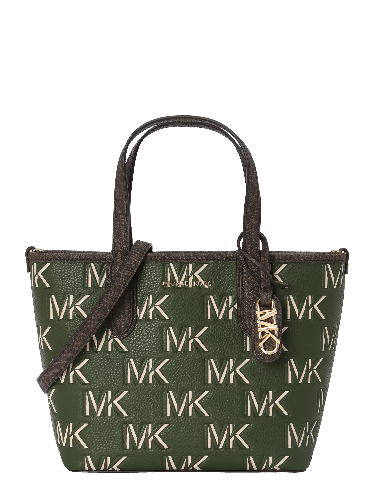 MICHAEL Michael Kors Kabelka hnedá / čokoládová / zlatá / tmavozelená - Pepit.sk