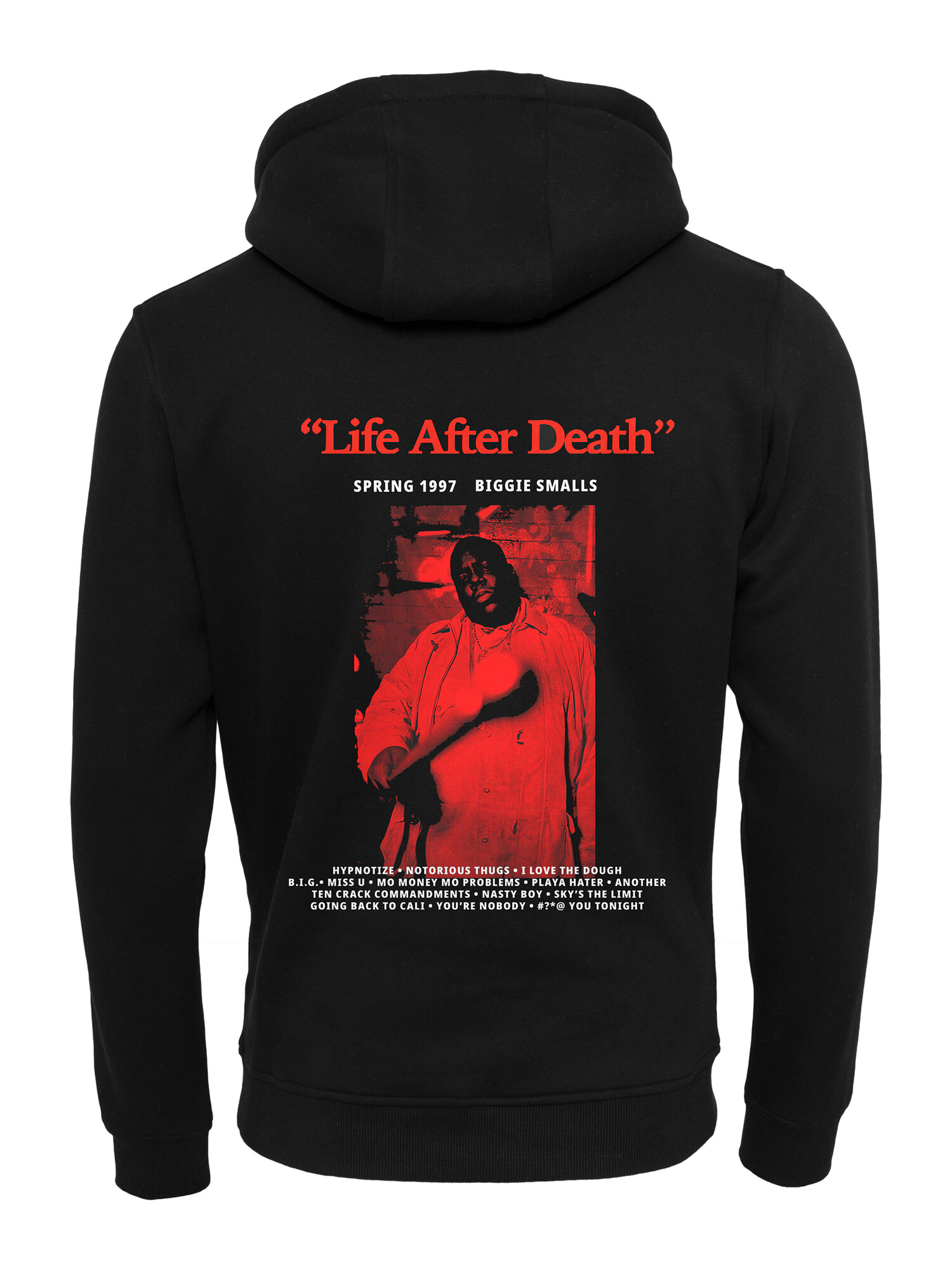 Mister Tee Mikina 'Notorious Big Life After Death' ohnivo červená / čierna / biela - Pepit.sk