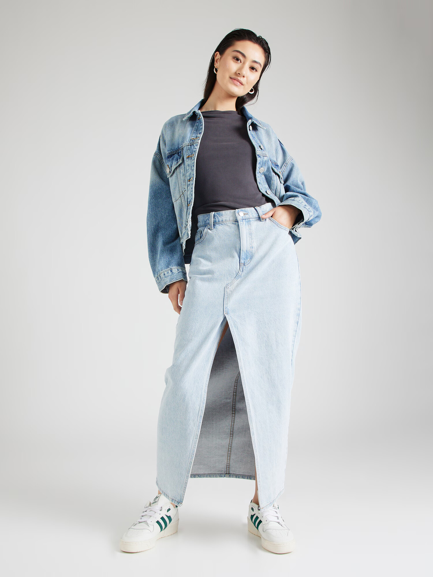 Monki Top čierny denim - Pepit.sk