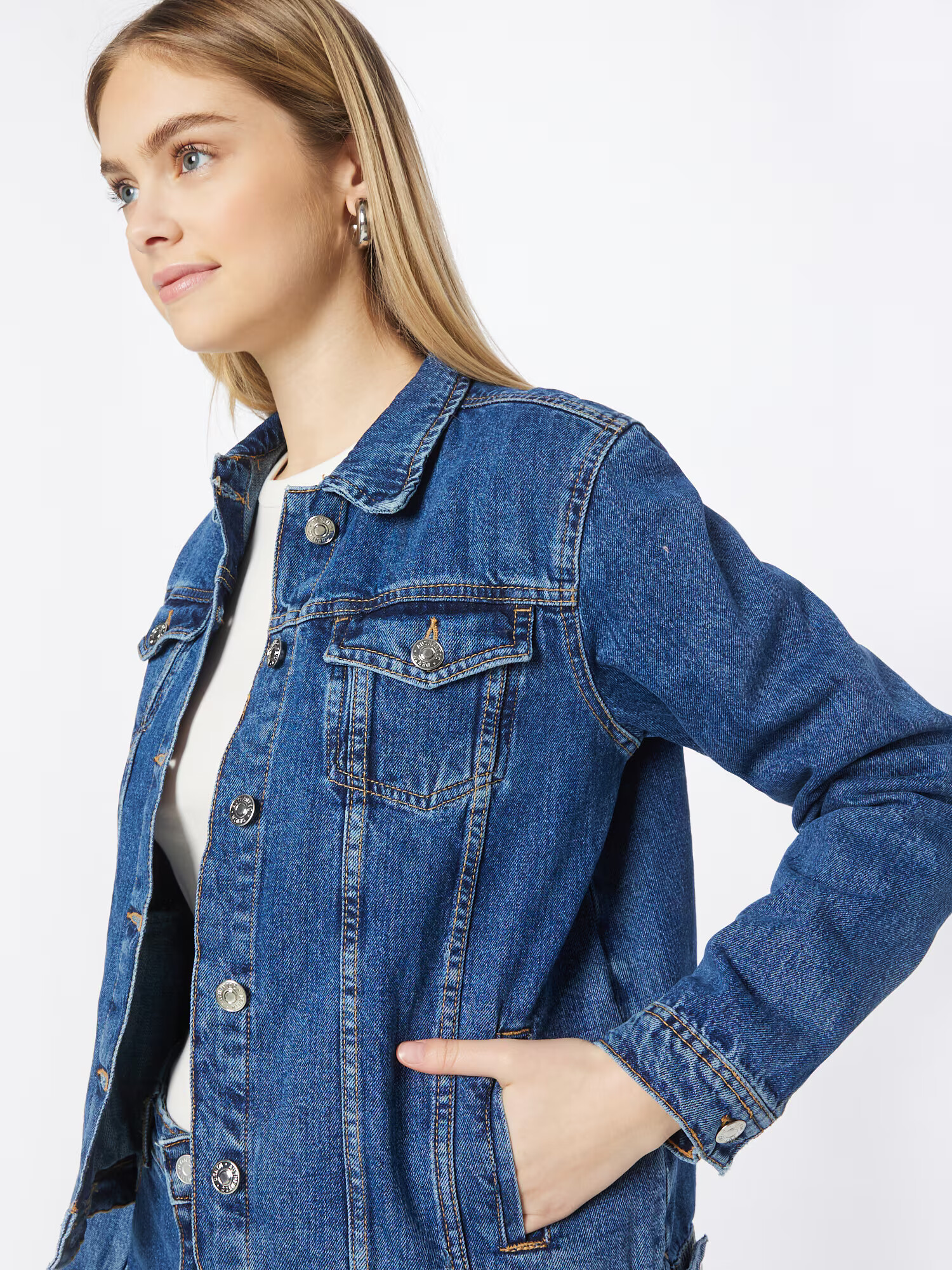 Nasty Gal Prechodná bunda modrá denim - Pepit.sk