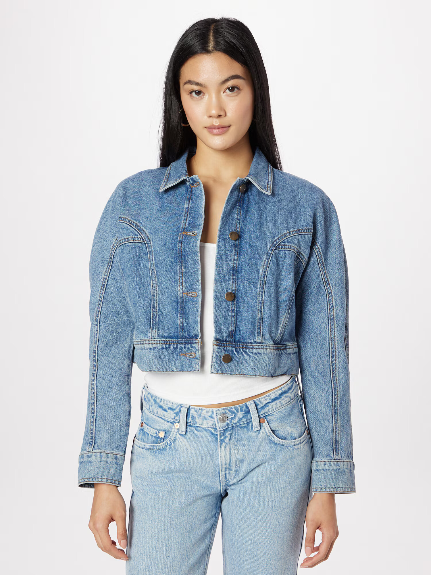 Nasty Gal Prechodná bunda modrá denim - Pepit.sk