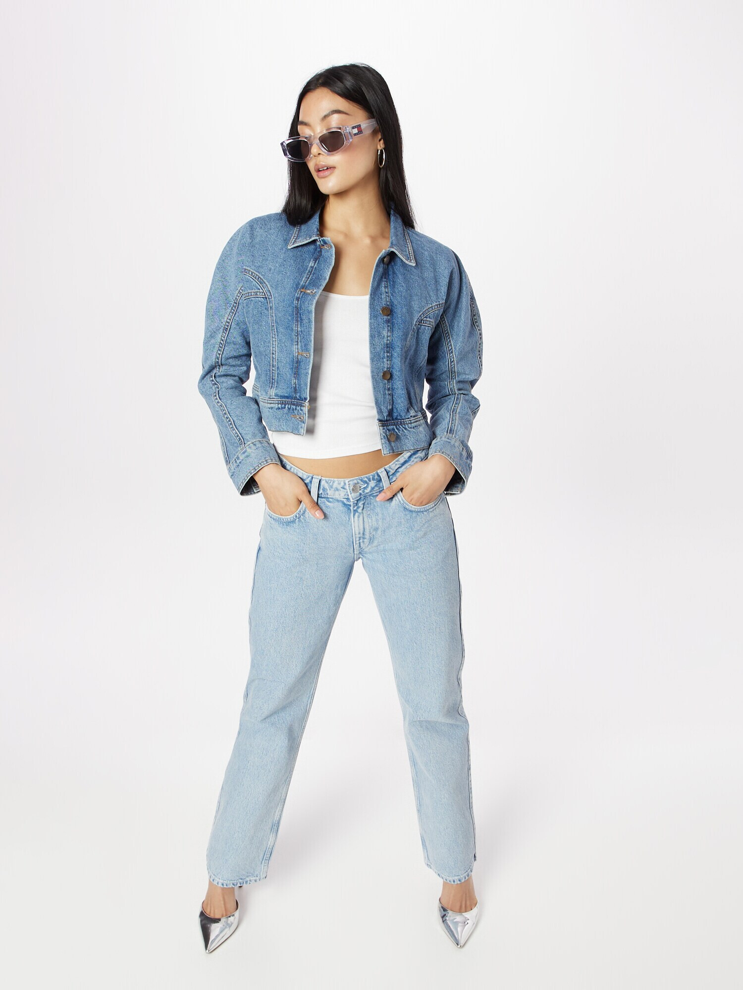 Nasty Gal Prechodná bunda modrá denim - Pepit.sk