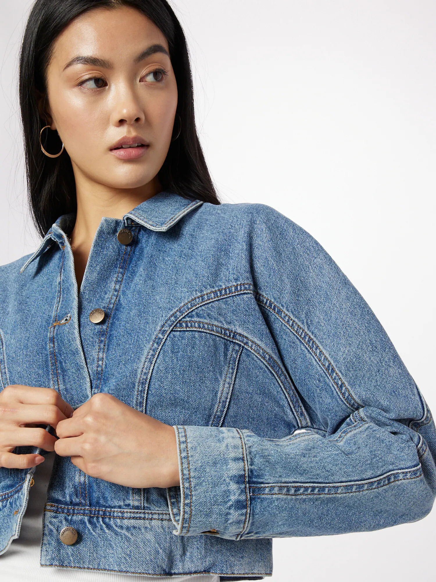 Nasty Gal Prechodná bunda modrá denim - Pepit.sk