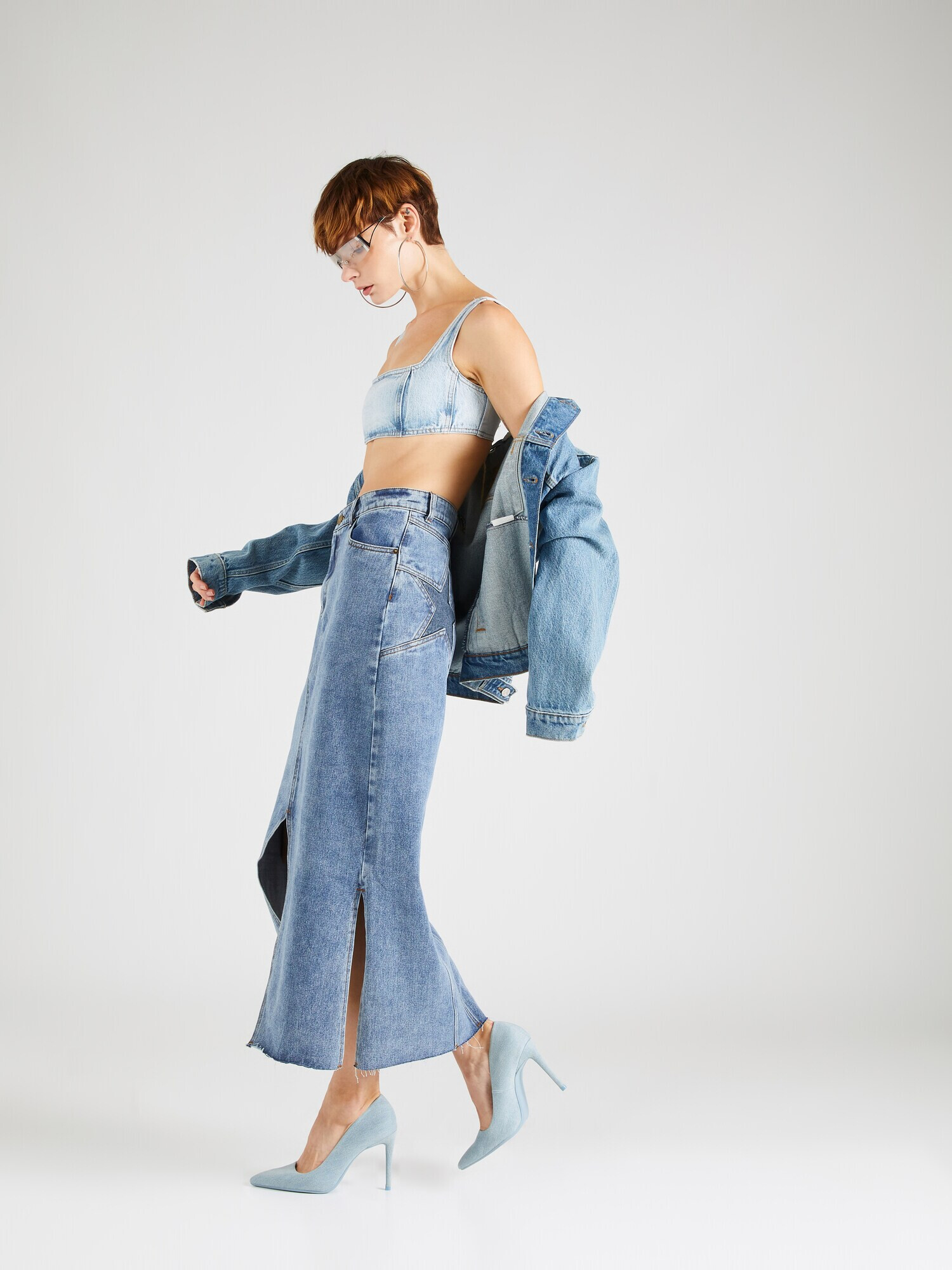 Nasty Gal Sukňa 'Star Bum' modrá denim - Pepit.sk