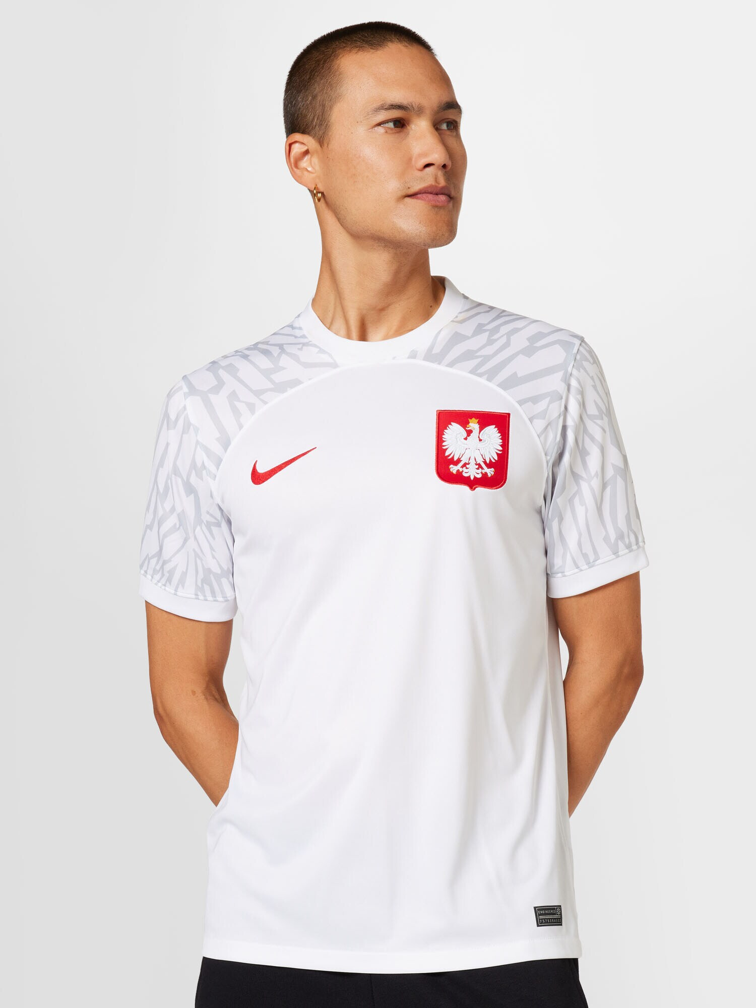 NIKE Dres 'Polen 2022 Heim' sivá / červená / biela - Pepit.sk