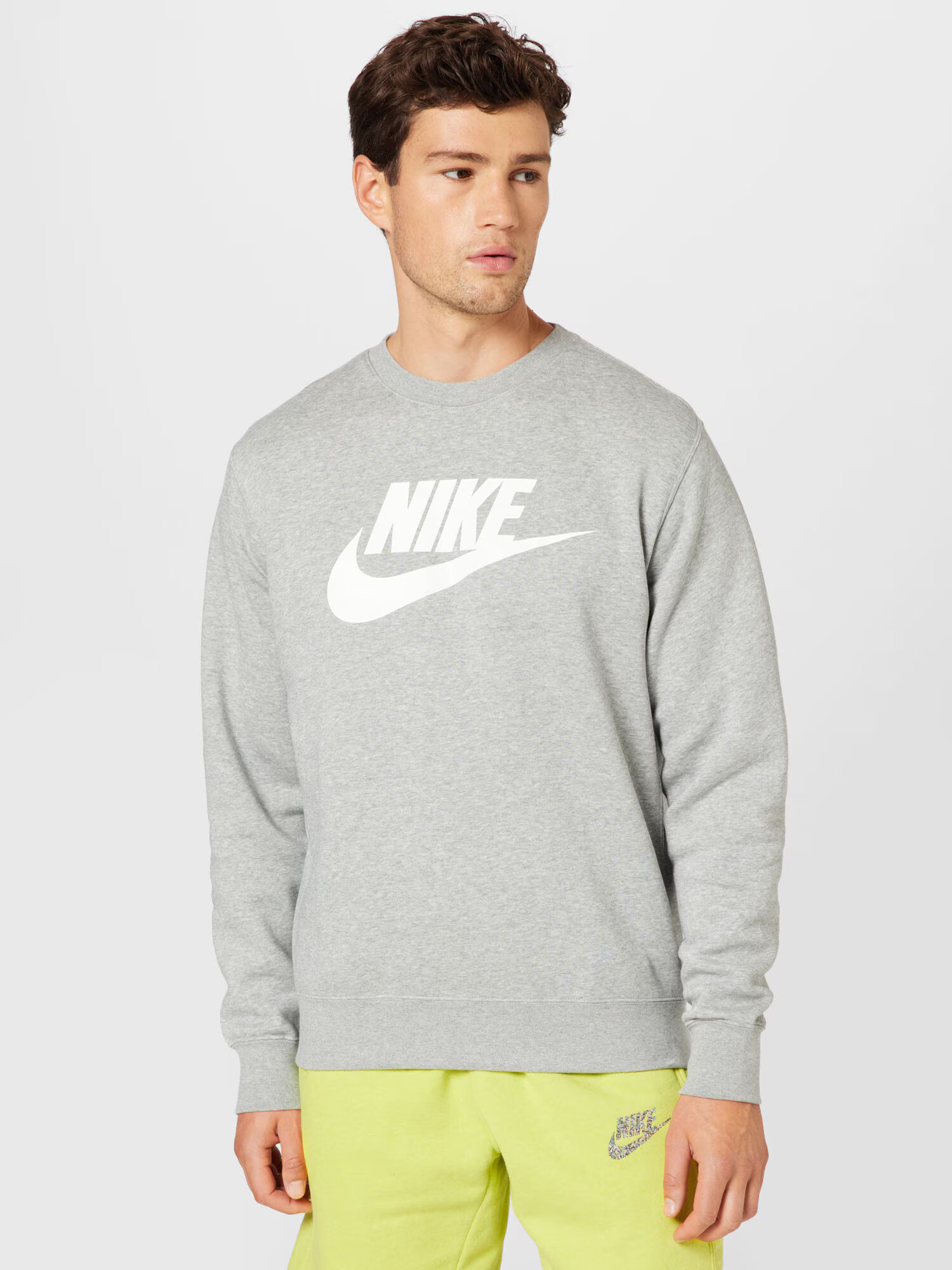 Nike Sportswear Športová mikina 'Club' sivá melírovaná / biela - Pepit.sk