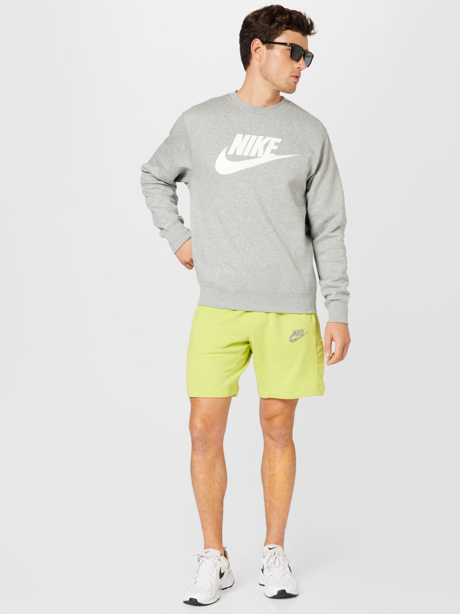 Nike Sportswear Športová mikina 'Club' sivá melírovaná / biela - Pepit.sk